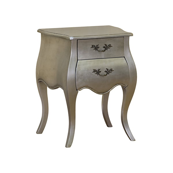Silver Painted Bedside Table