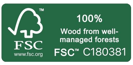 FSC certified wood from sustainable forests label