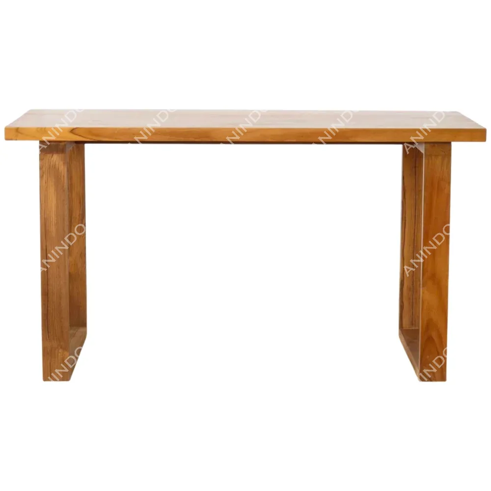 Modern rectangular wooden table with sturdy legs