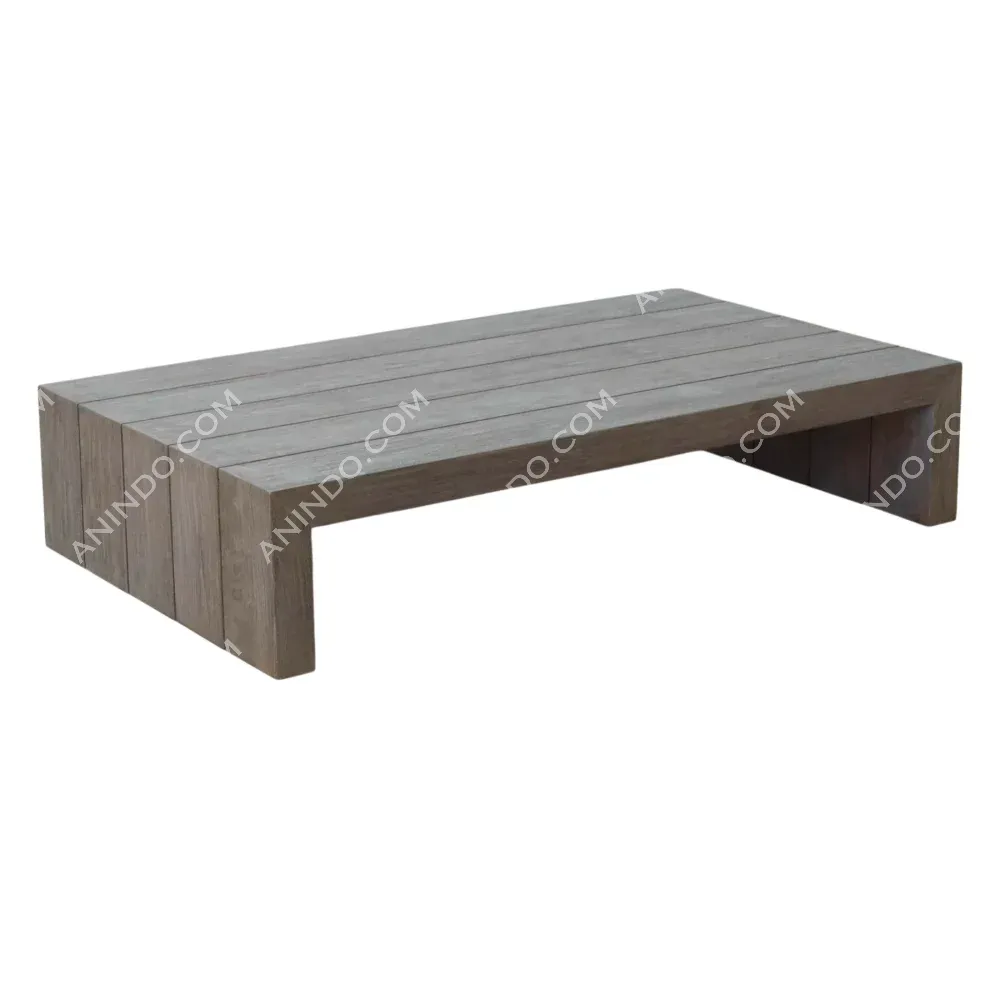 Modern rectangular wooden coffee table