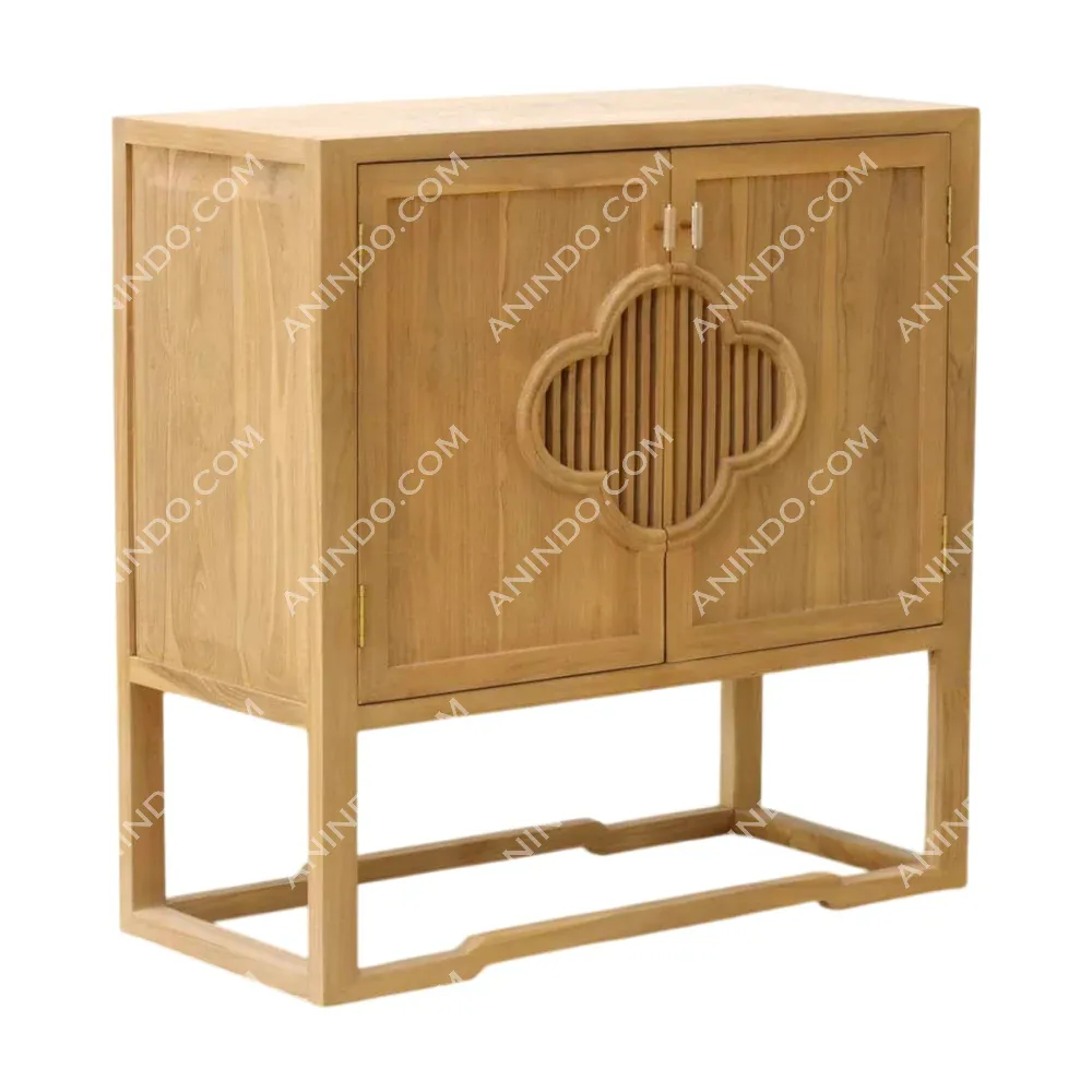 Modern wooden cabinet with decorative doors