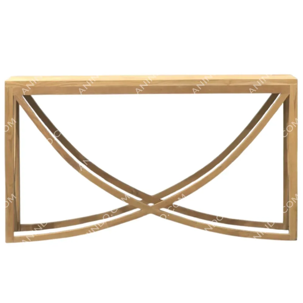 Modern wooden console table with curved design