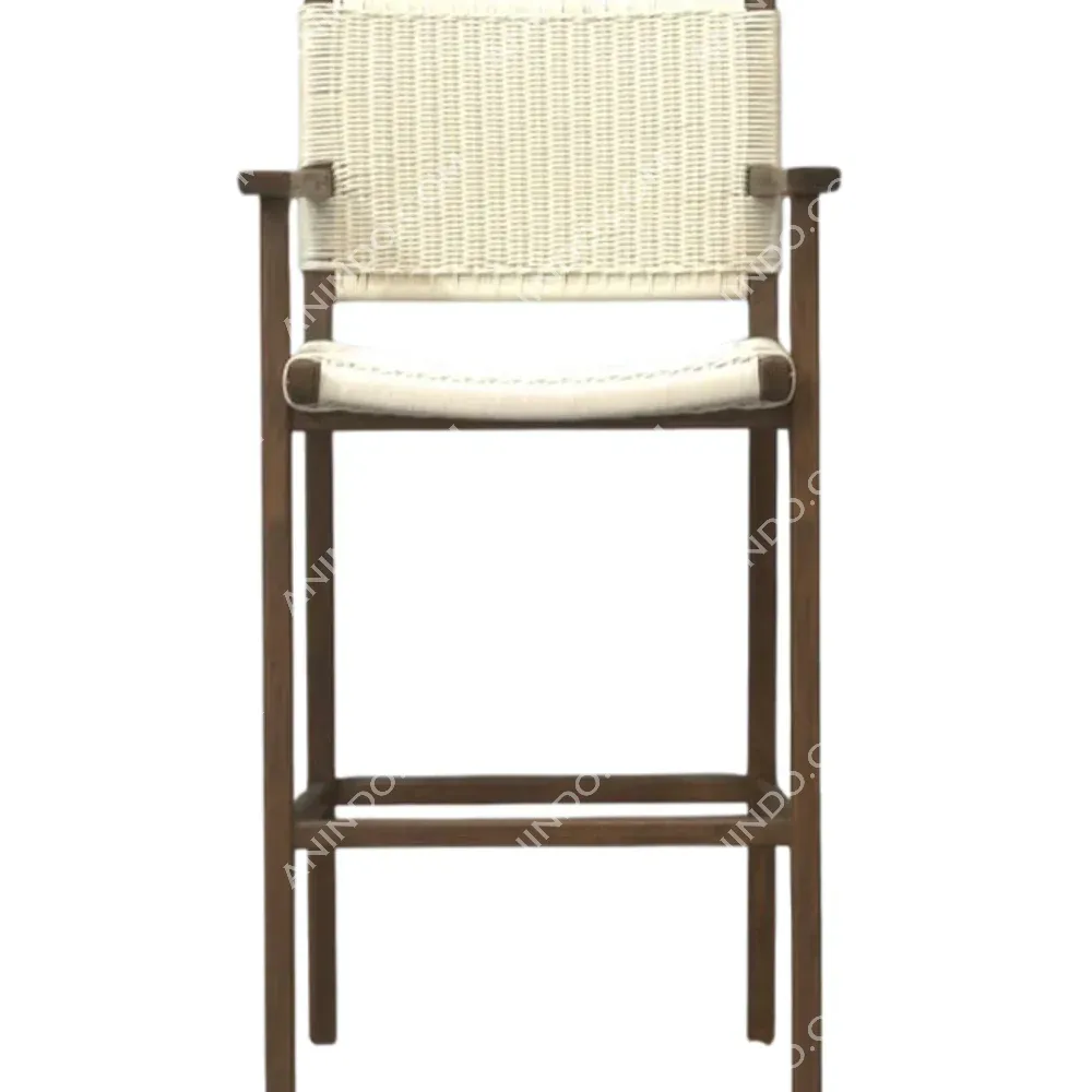 Wood and wicker high bar chair