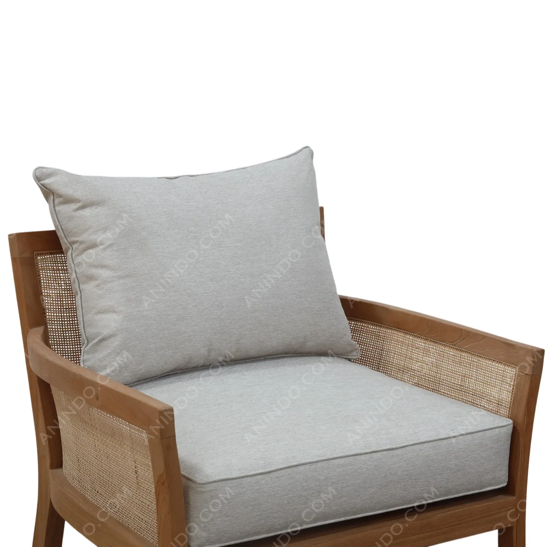 Colonial Teak & Cane Lounge Chair - Image 3