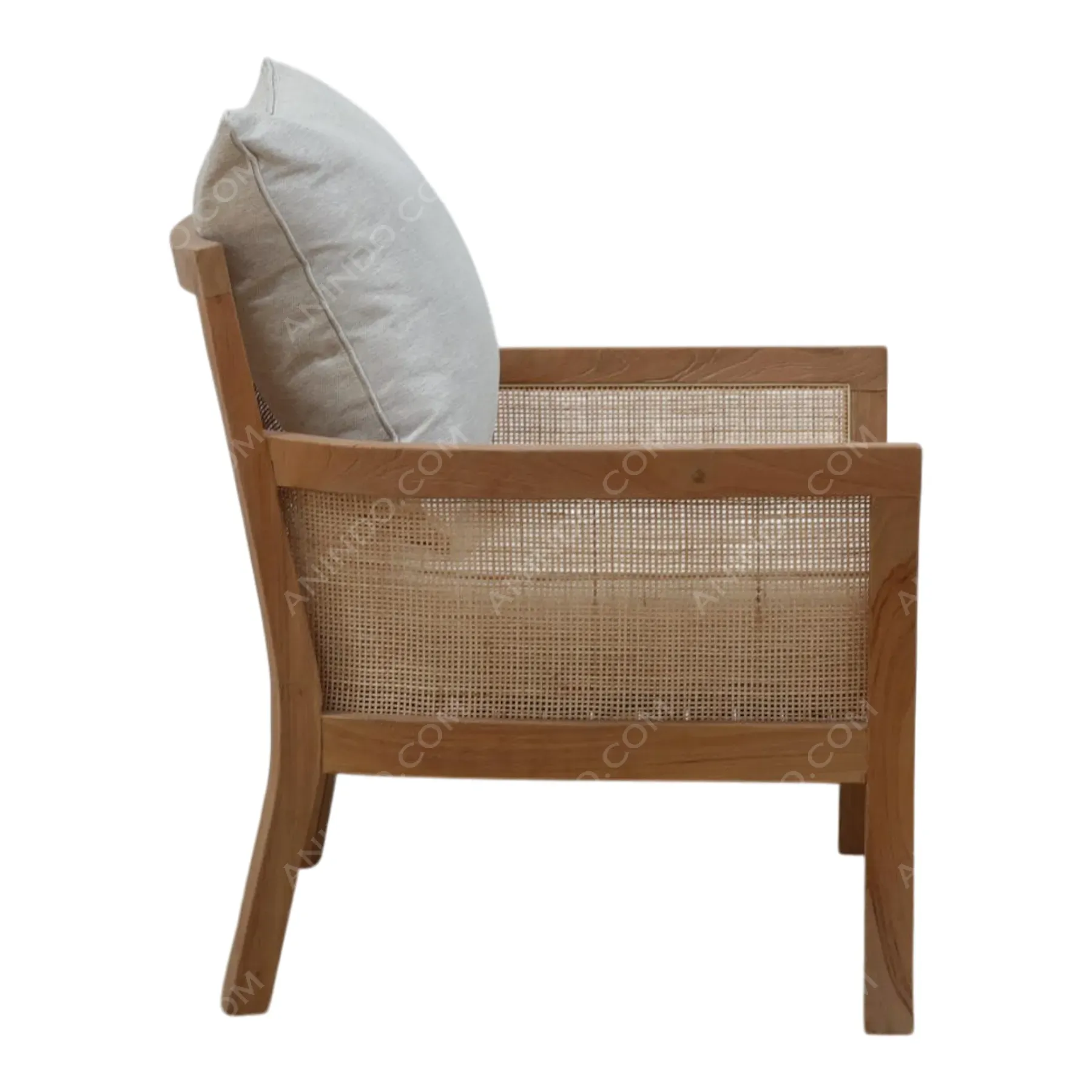Colonial Teak & Cane Lounge Chair - Image 4