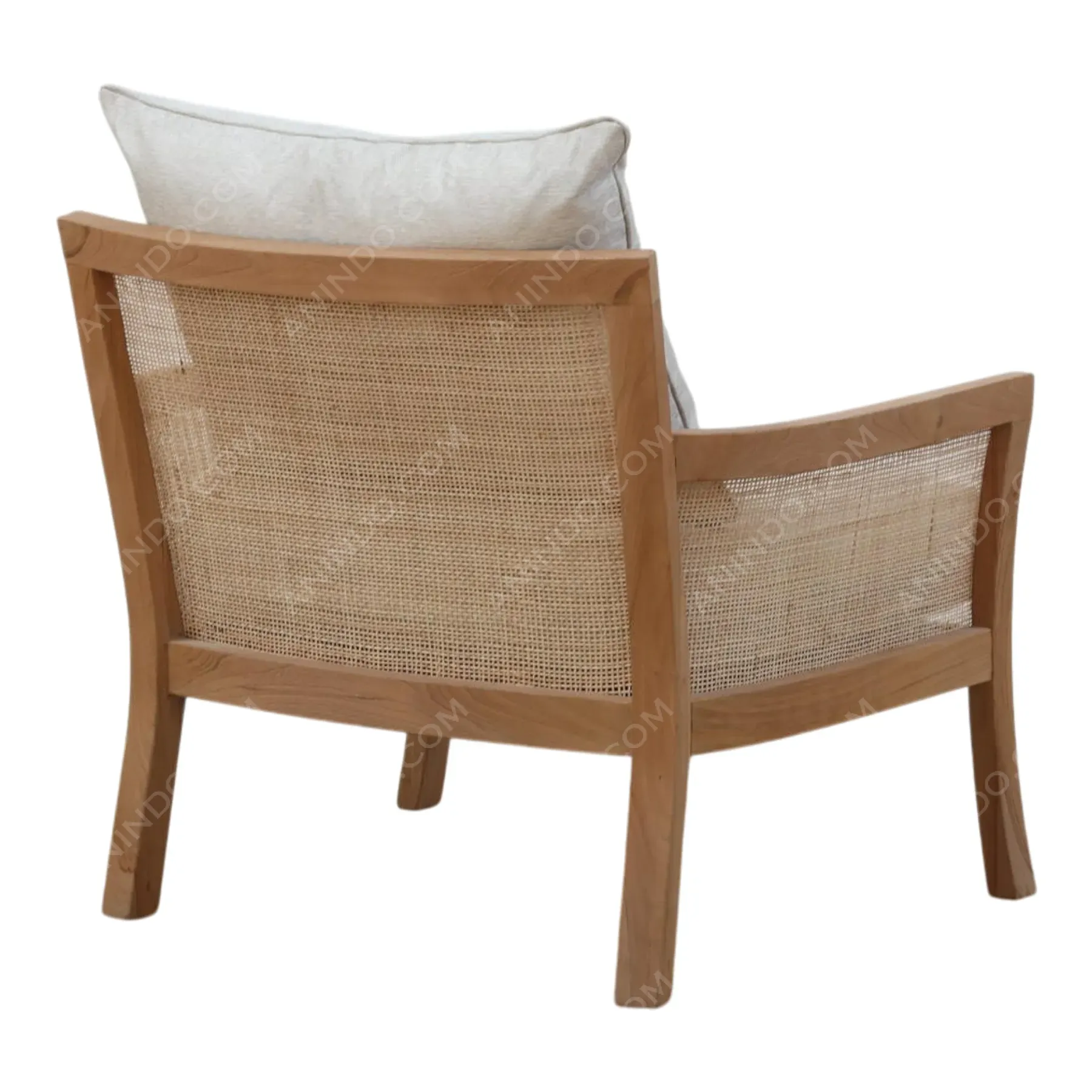 Colonial Teak & Cane Lounge Chair - Image 5