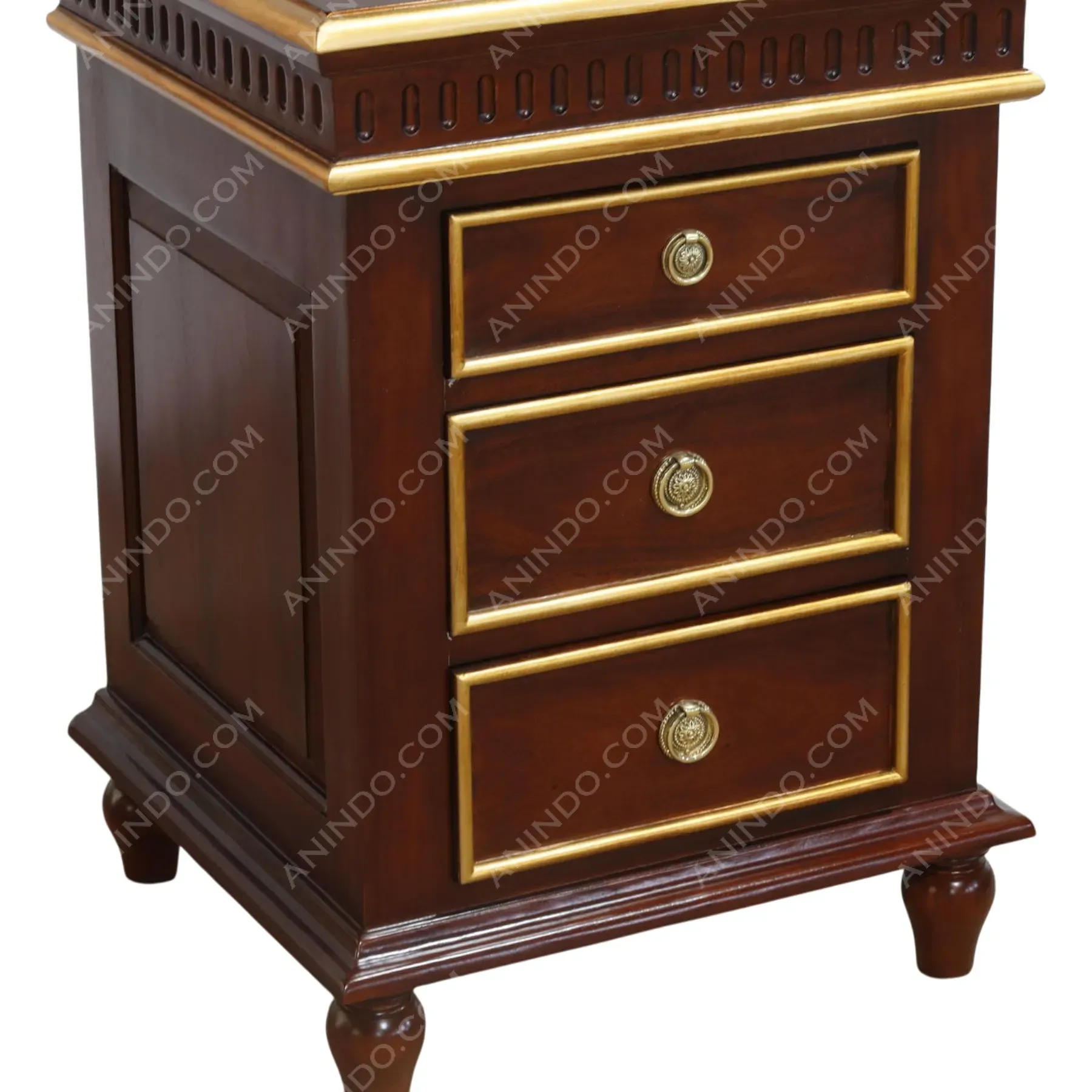 Astoria: Gilded Three-Drawer Nightstand - Image 4