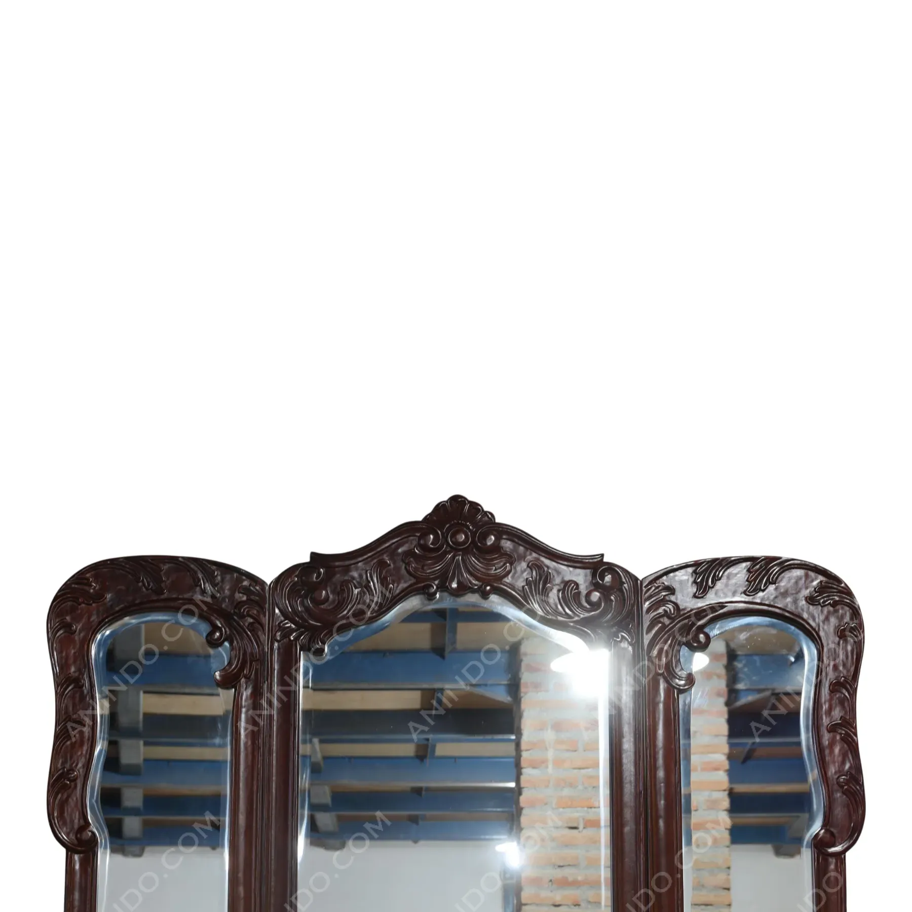 Versailles: Carved Vanity Dresser with Triptych Mirror - Image 5