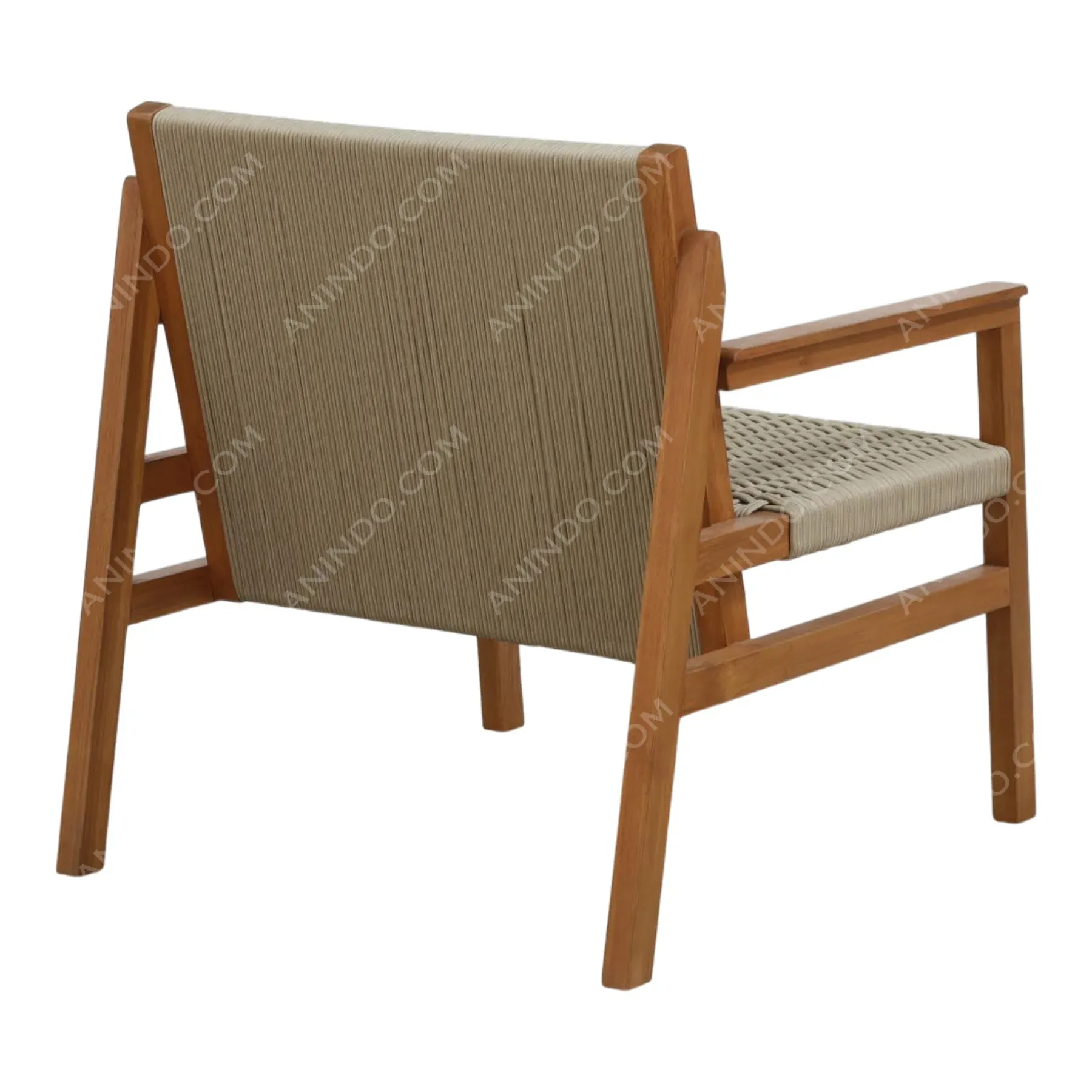Safari: Woven Cord Lounge Chair (Teak Frame) - Image 5