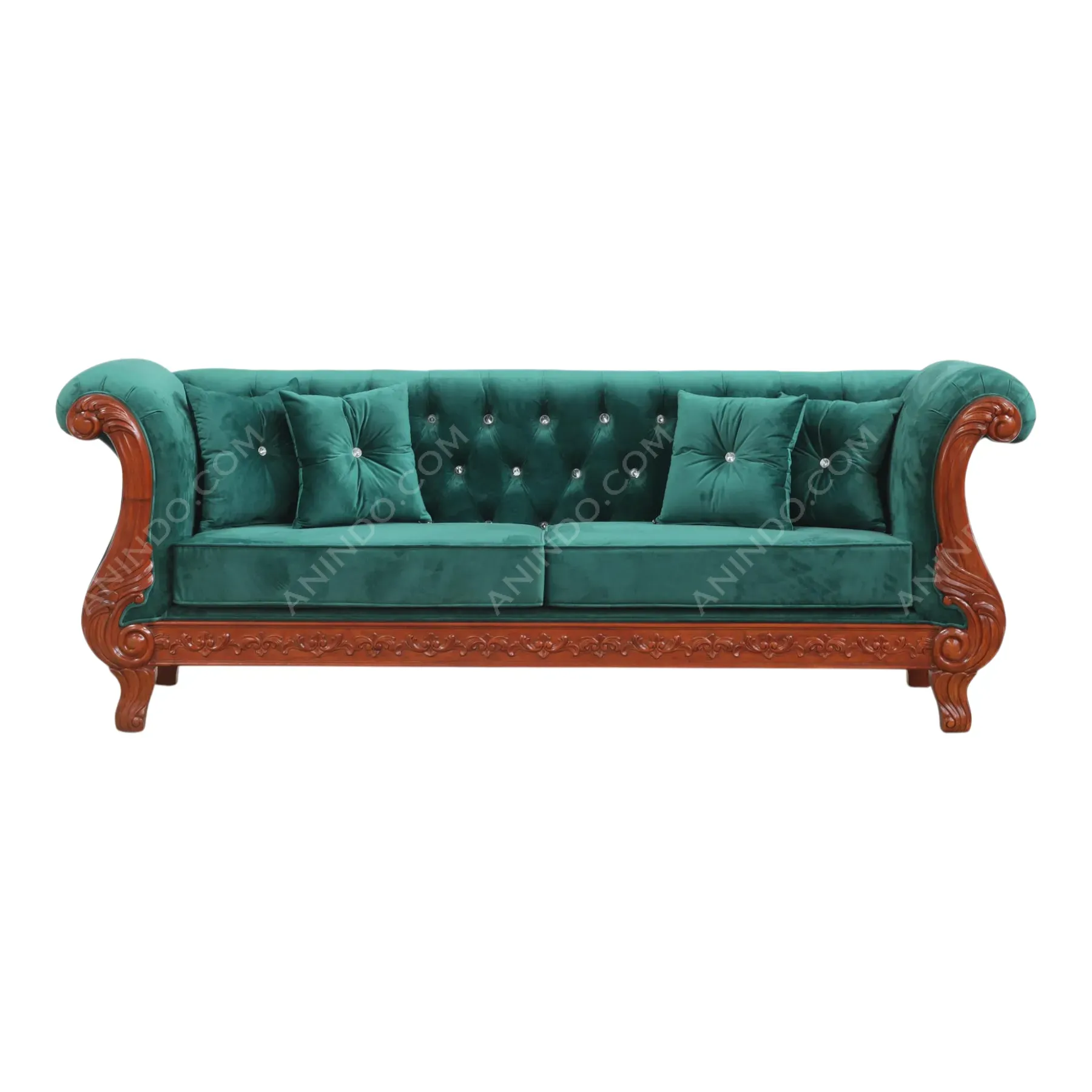 Emerald Tufted Velvet Sofa - Image 5