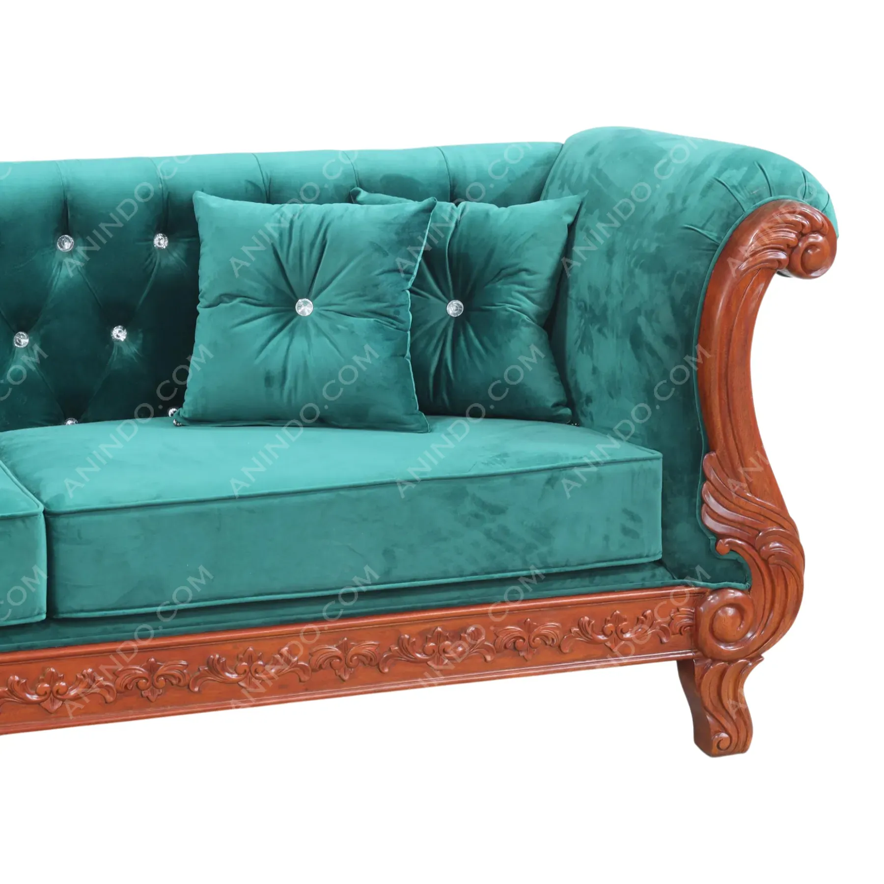 Emerald Tufted Velvet Sofa - Image 6