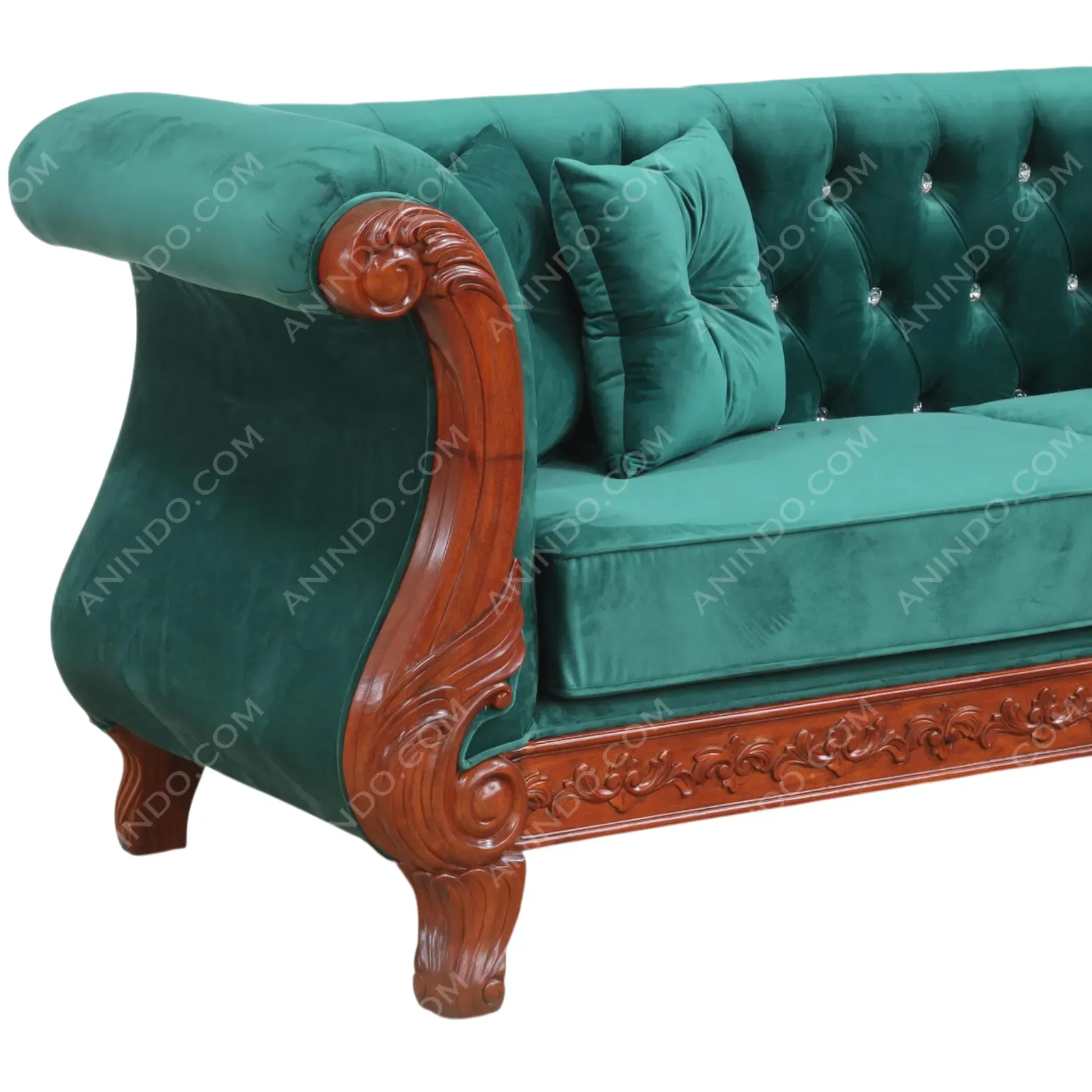 Emerald Tufted Velvet Sofa - Image 8