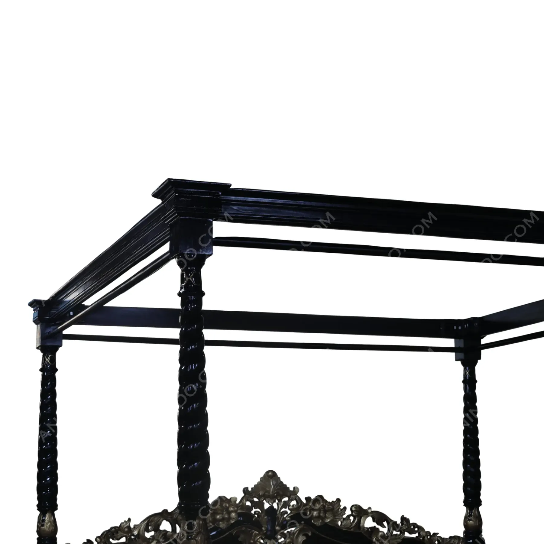 Baroque Gilded Canopy Bed - Image 5