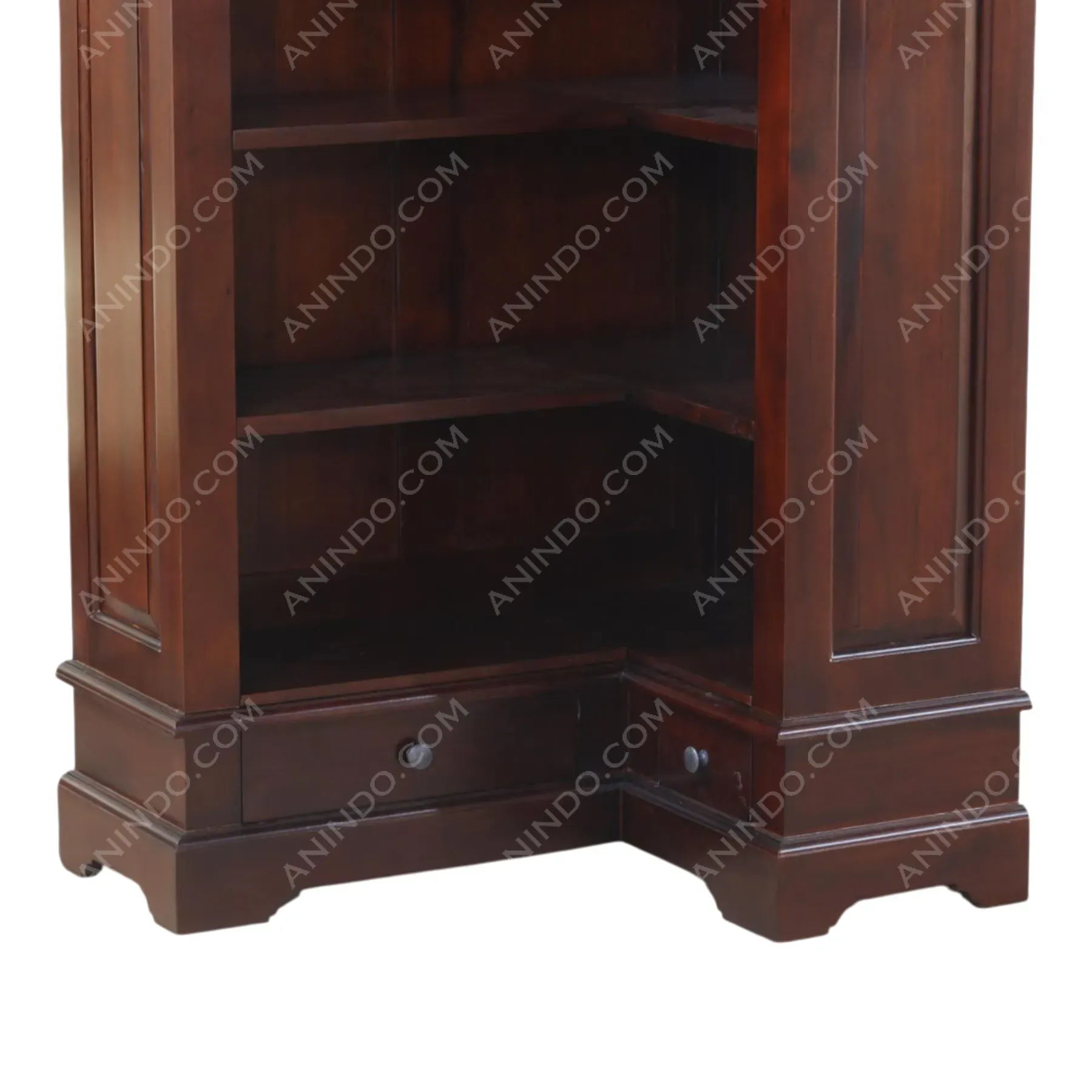 The Scholar Traditional Corner Bookcase (Dark Mahogany) - Image 3