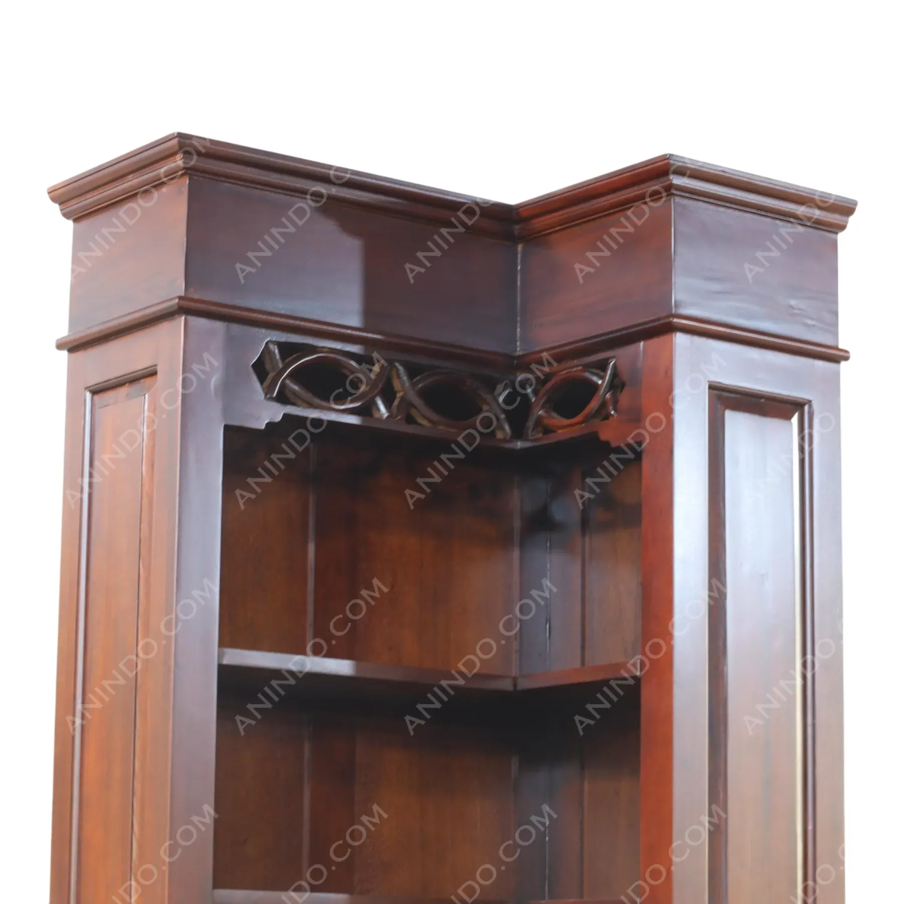 The Scholar Traditional Corner Bookcase (Dark Mahogany) - Image 4