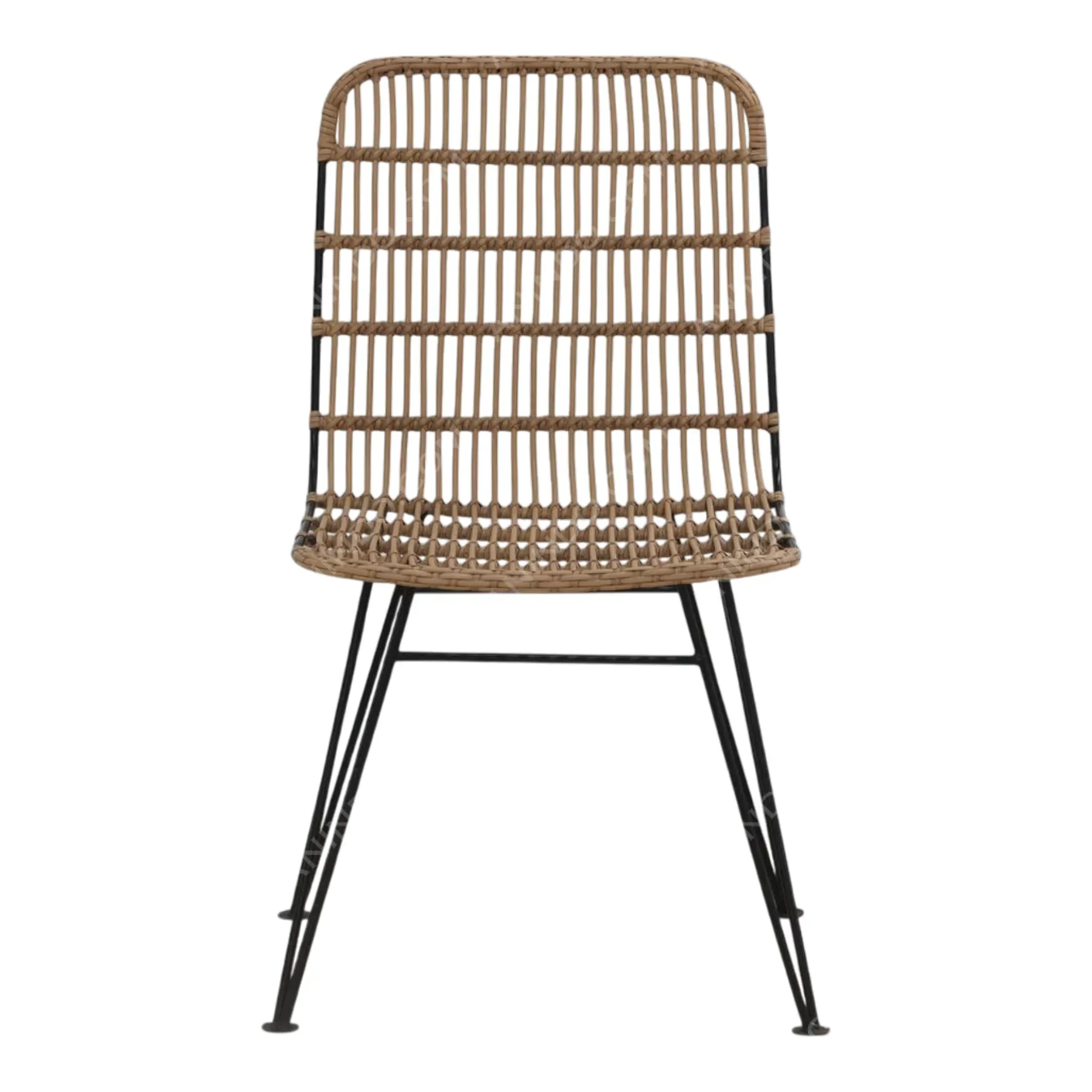 Bistro Wicker & Iron Side Chair