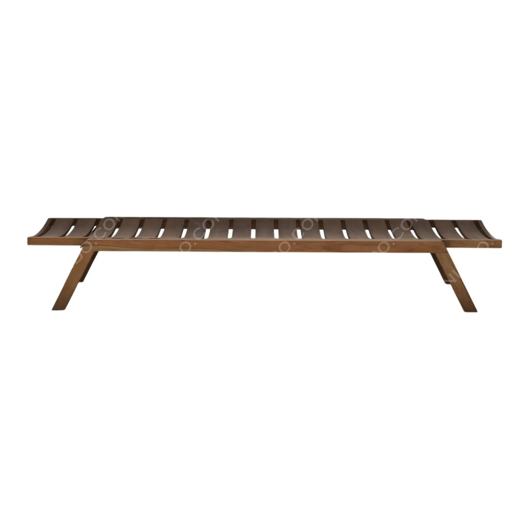 Crescent Slatted Teak Bench