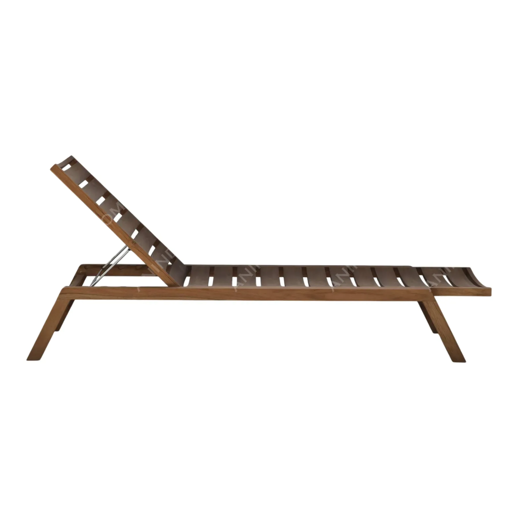 Crescent Slatted Teak Bench - Image 2