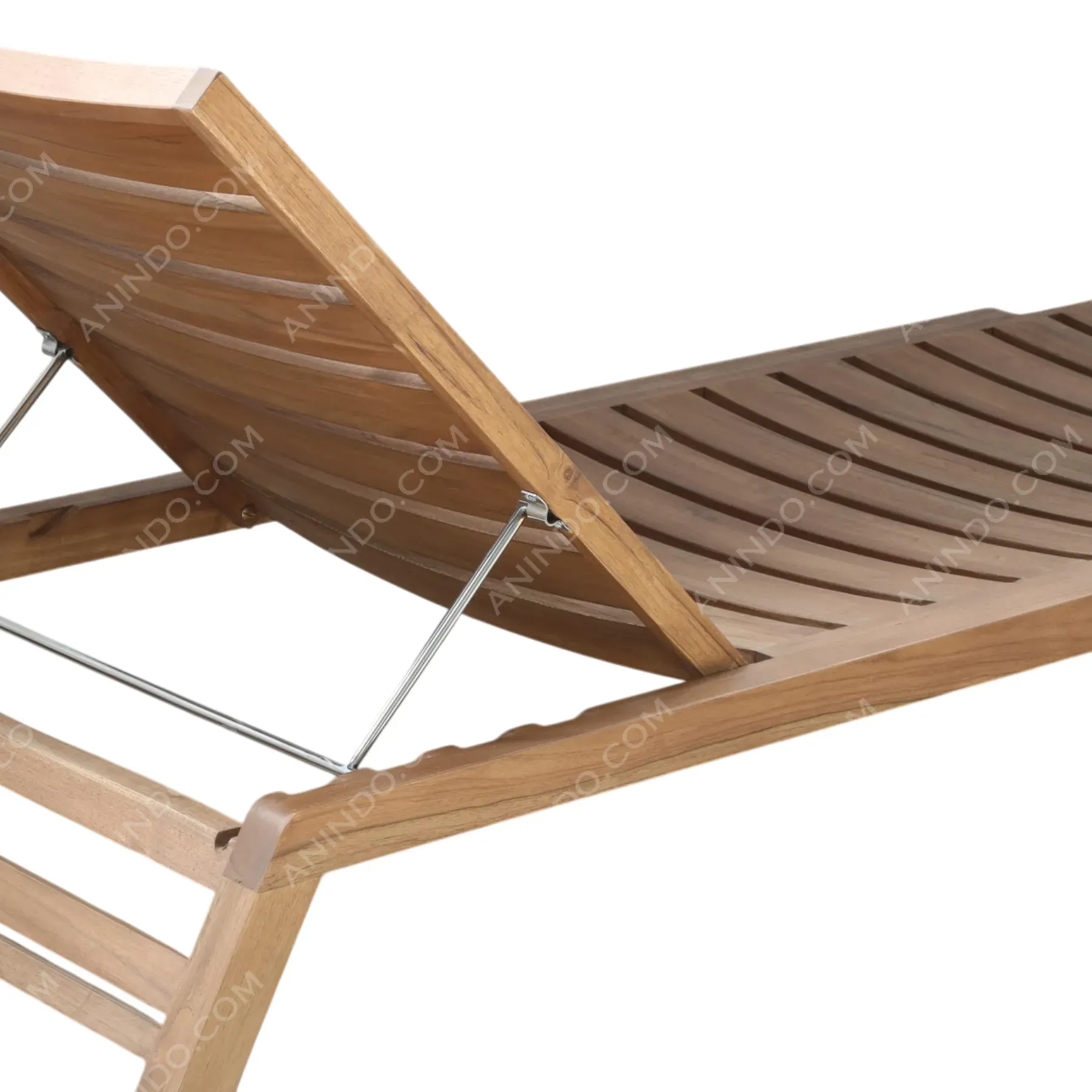 Crescent Slatted Teak Bench - Image 4