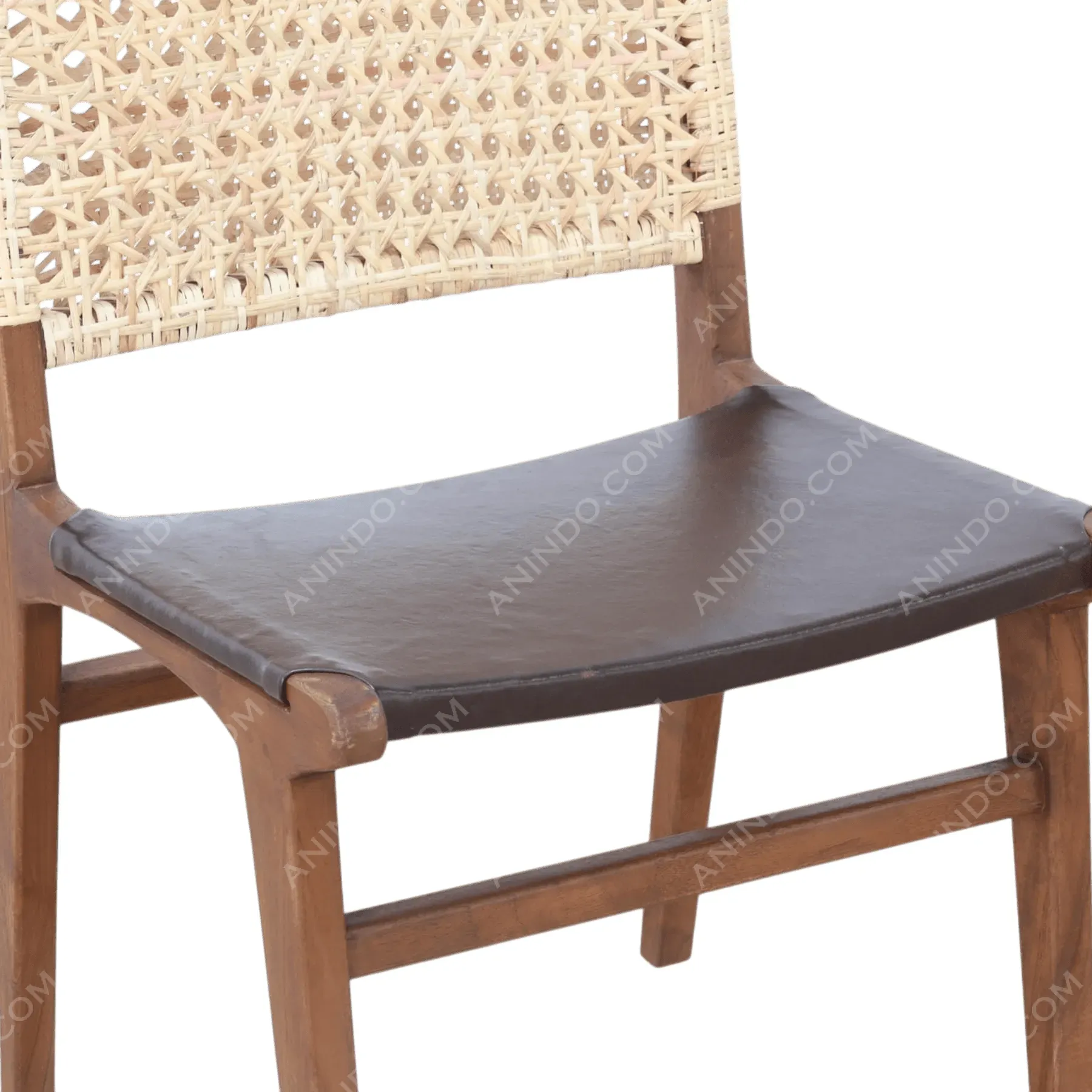 Heritage Cane and Leather Dining Chair - Image 4