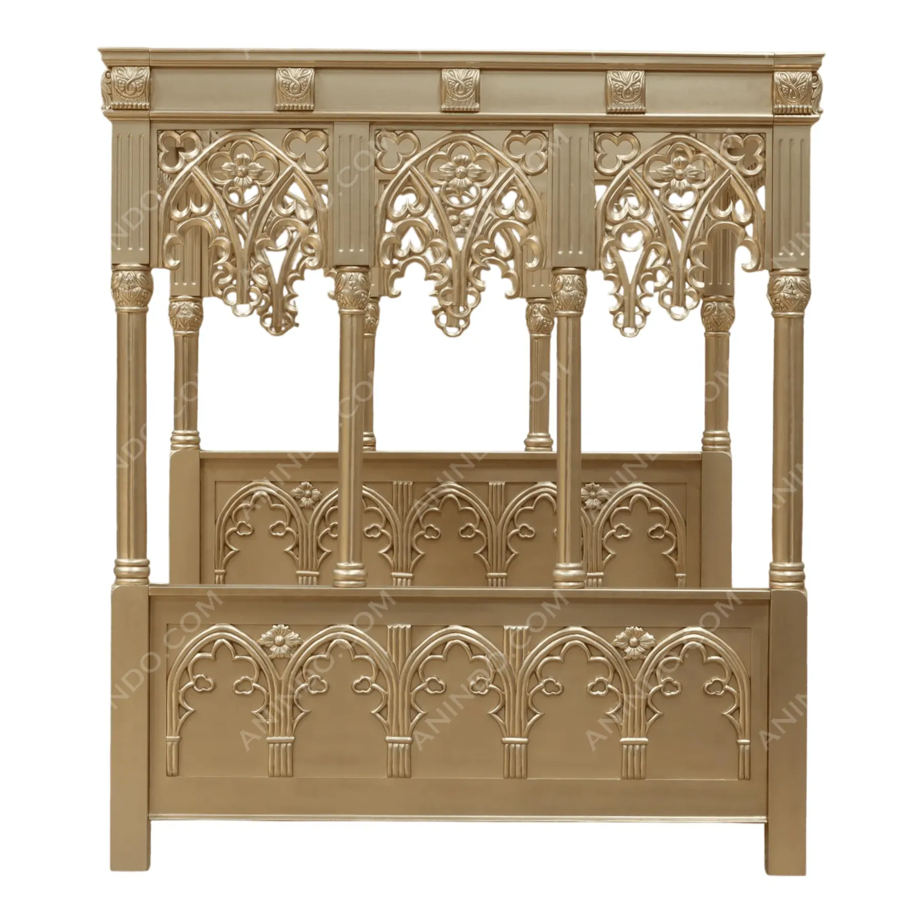 Golden Gothic Canopy Bed