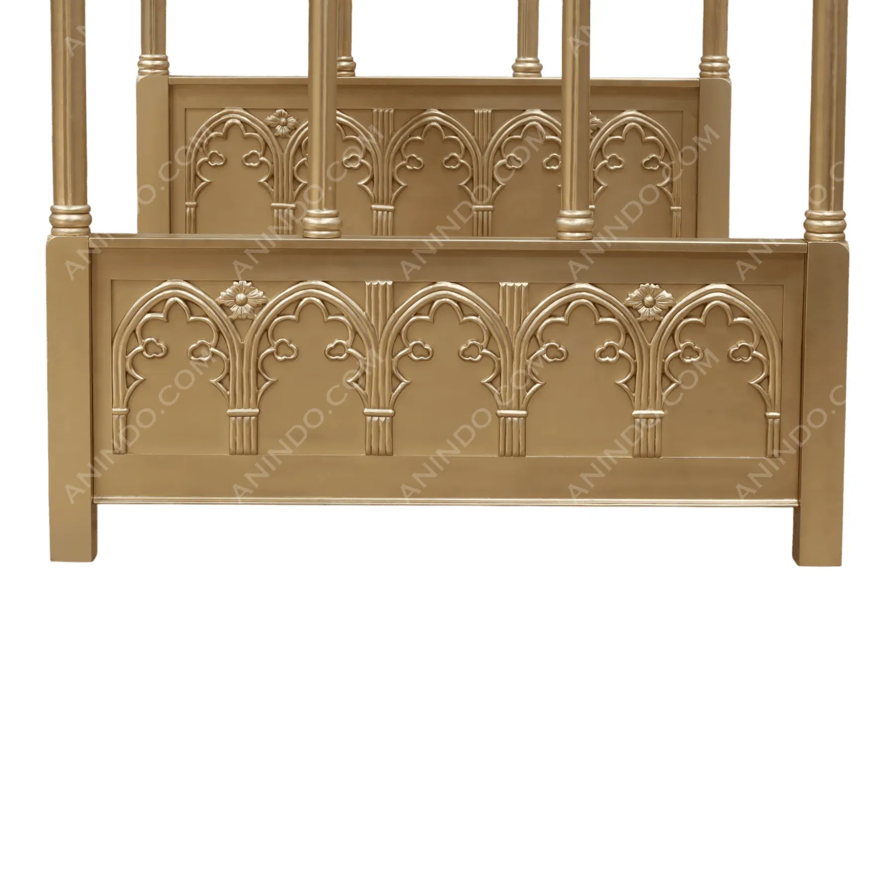 Golden Gothic Canopy Bed - Image 3