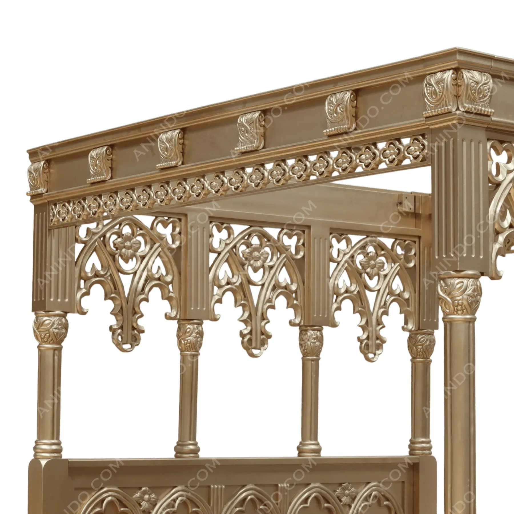 Golden Gothic Canopy Bed - Image 5