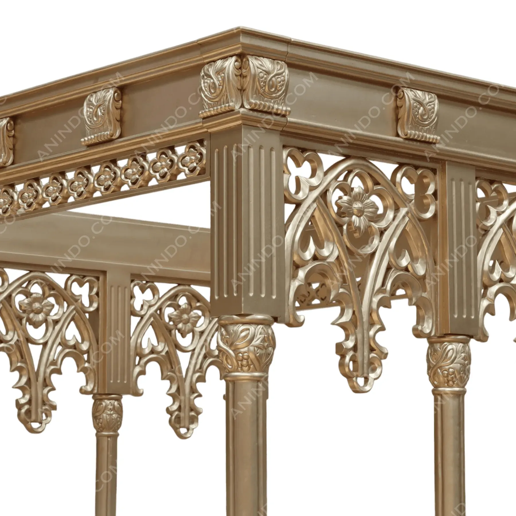 Golden Gothic Canopy Bed - Image 7