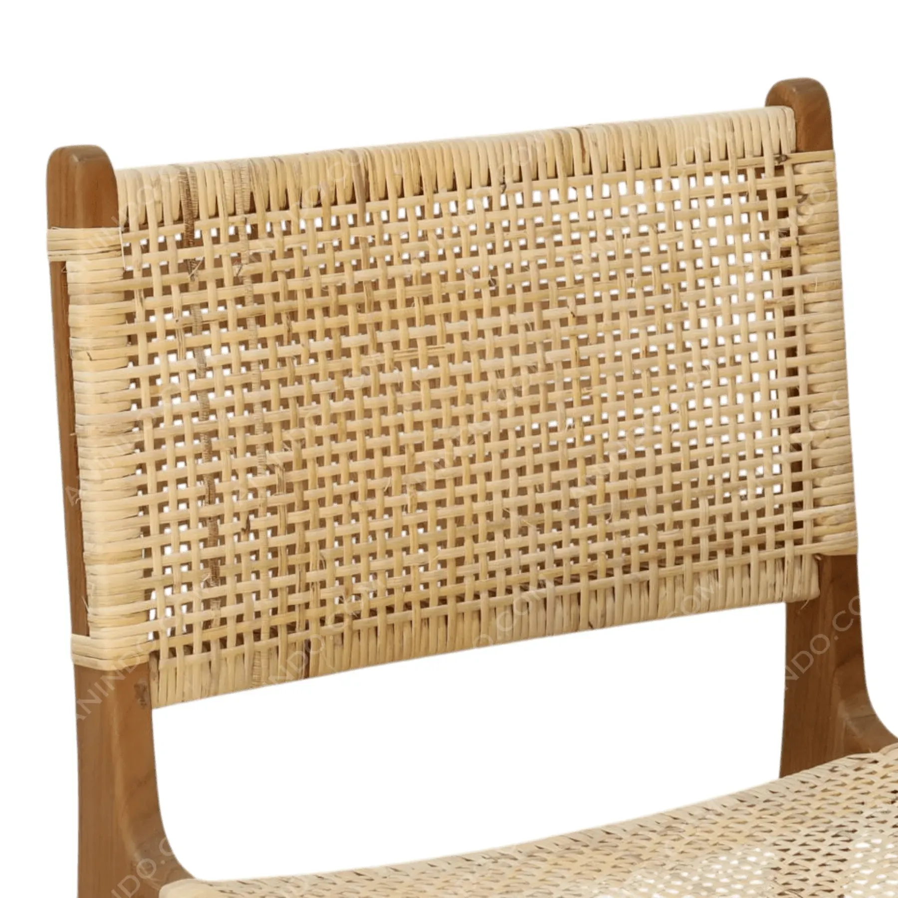 Woven Cane Plank Dining Chair - Image 3