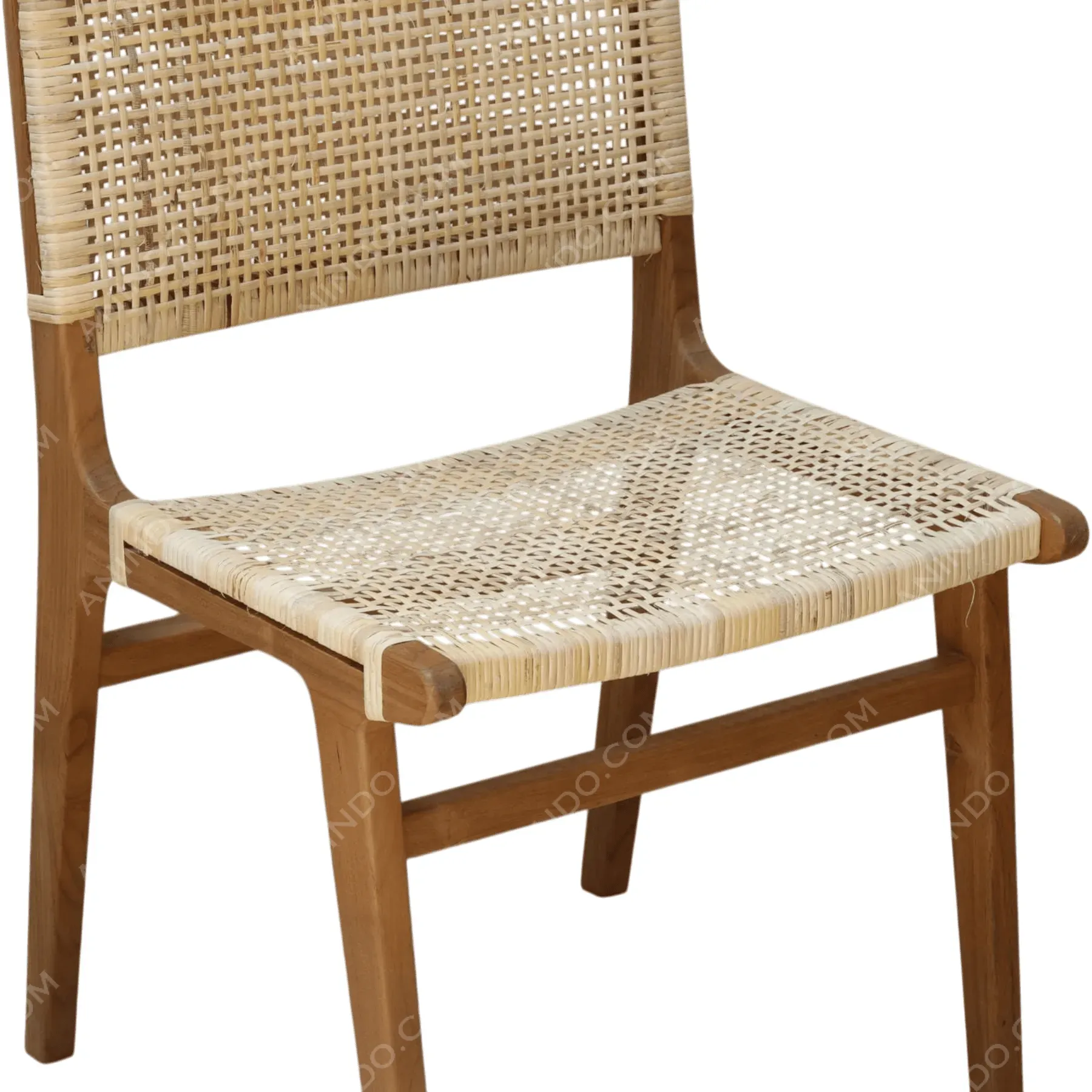Woven Cane Plank Dining Chair - Image 4
