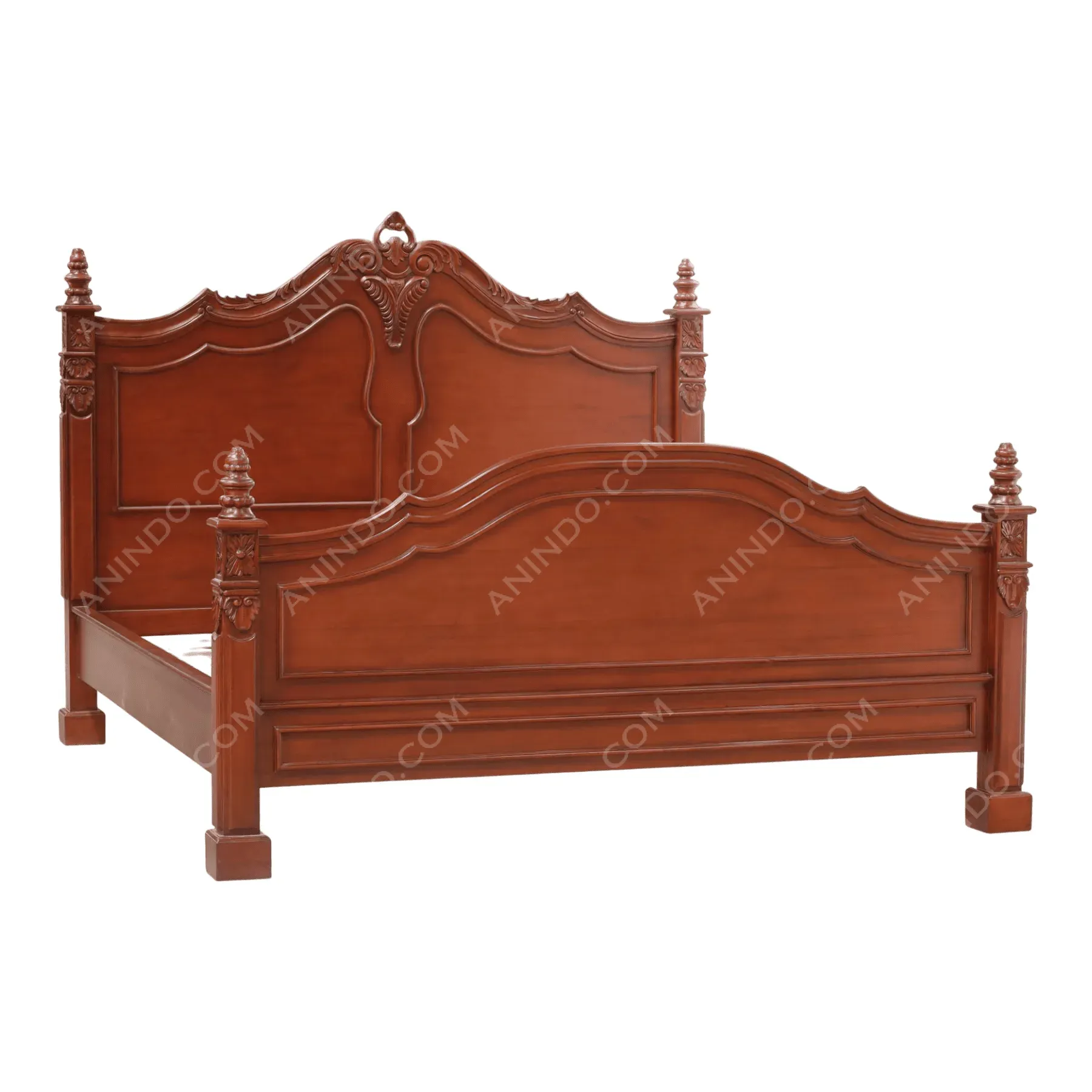 Victorian Scrolled Sleigh Bed - Image 4