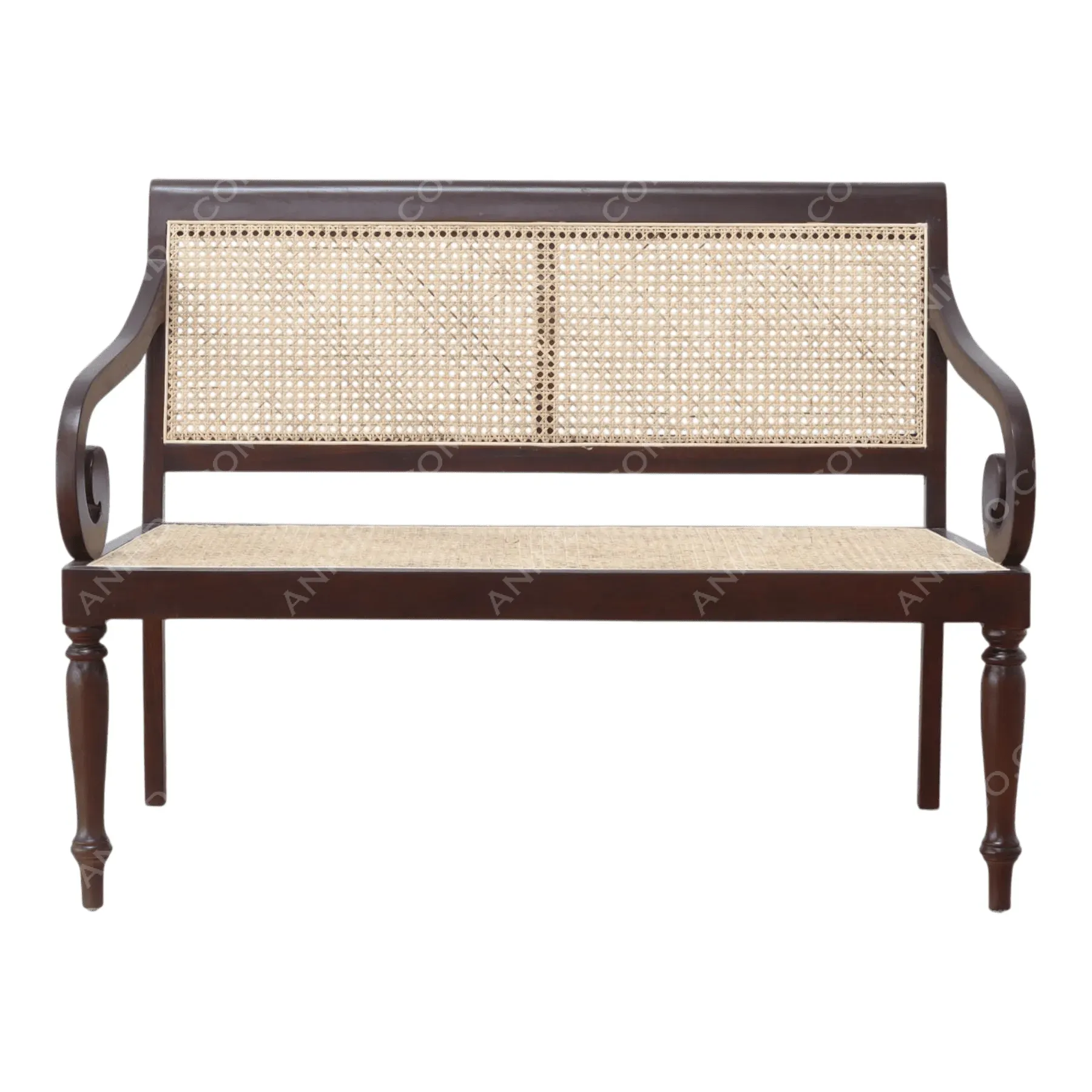 Colonial Cane Bench Settee