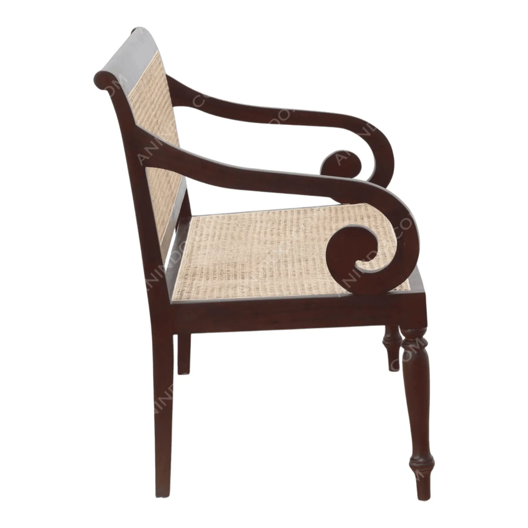 Colonial Cane Bench Settee - Image 4