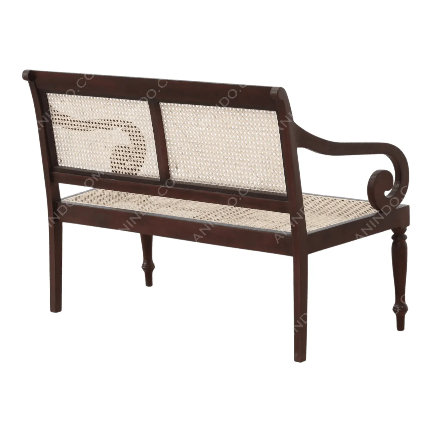 Colonial Cane Bench Settee - Image 5