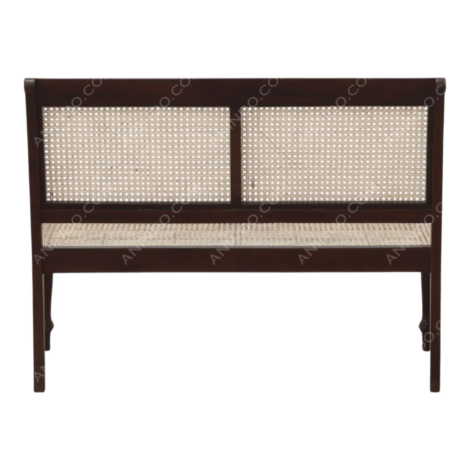 Colonial Cane Bench Settee - Image 6