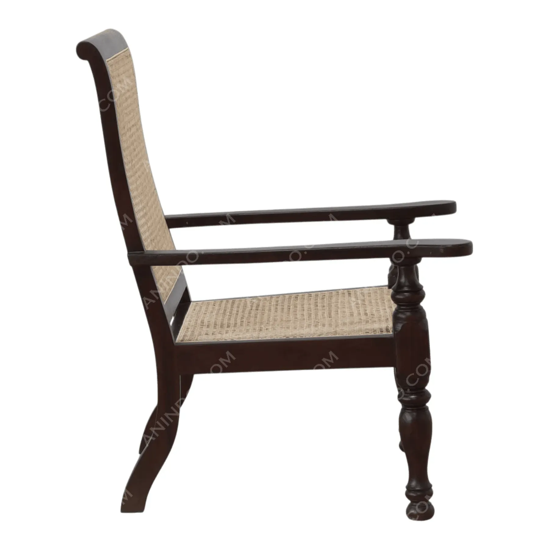 Turn-Leg Colonial Cane Armchair - Image 5