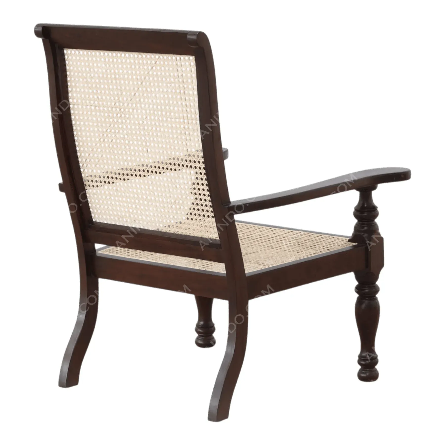 Turn-Leg Colonial Cane Armchair - Image 6