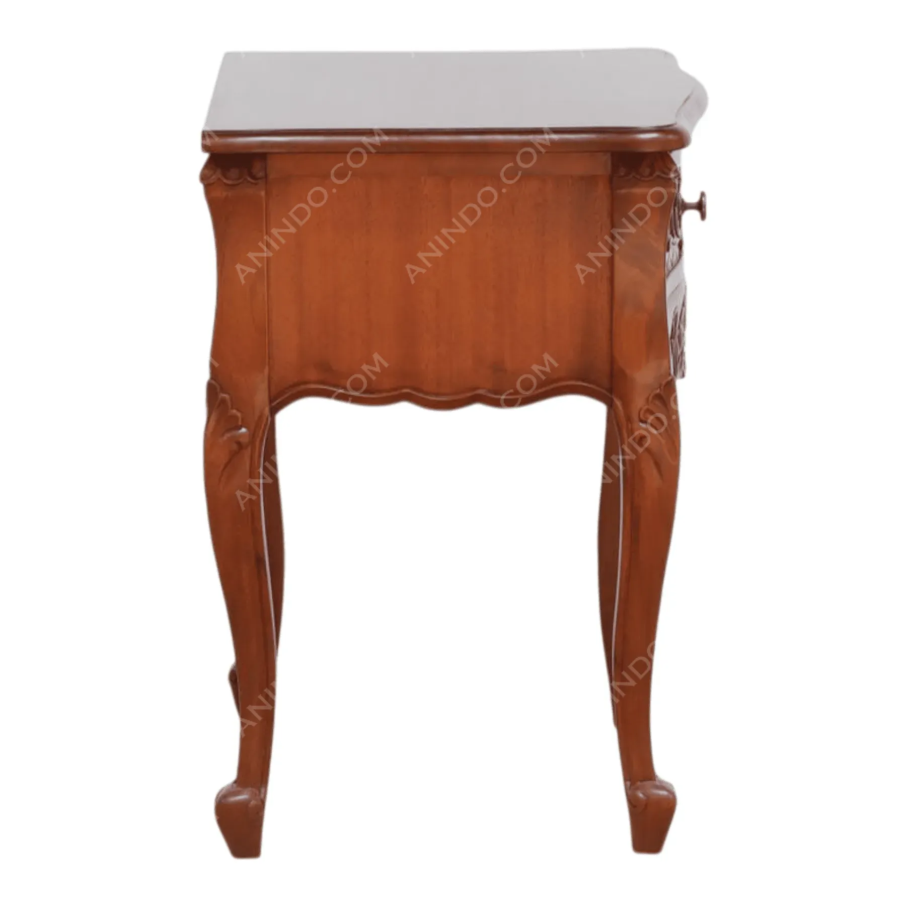 Rococo Carved Single-Drawer Nightstand - Image 4