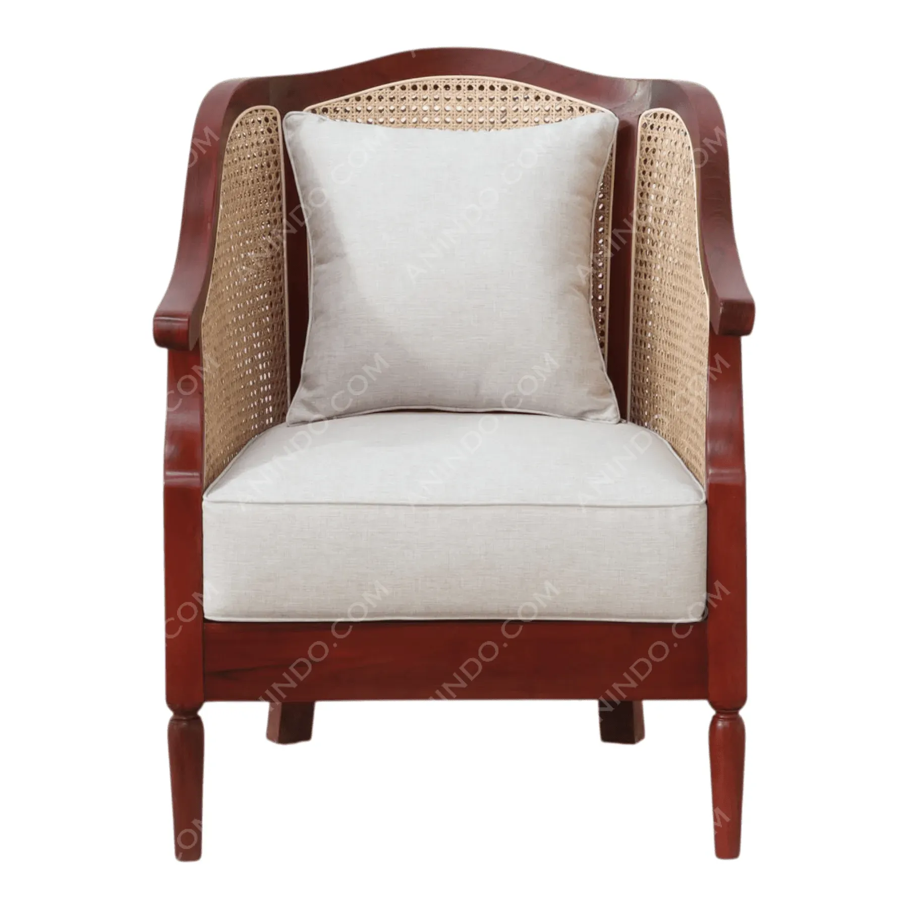 Upholstered Tub Chair with Cane Sides