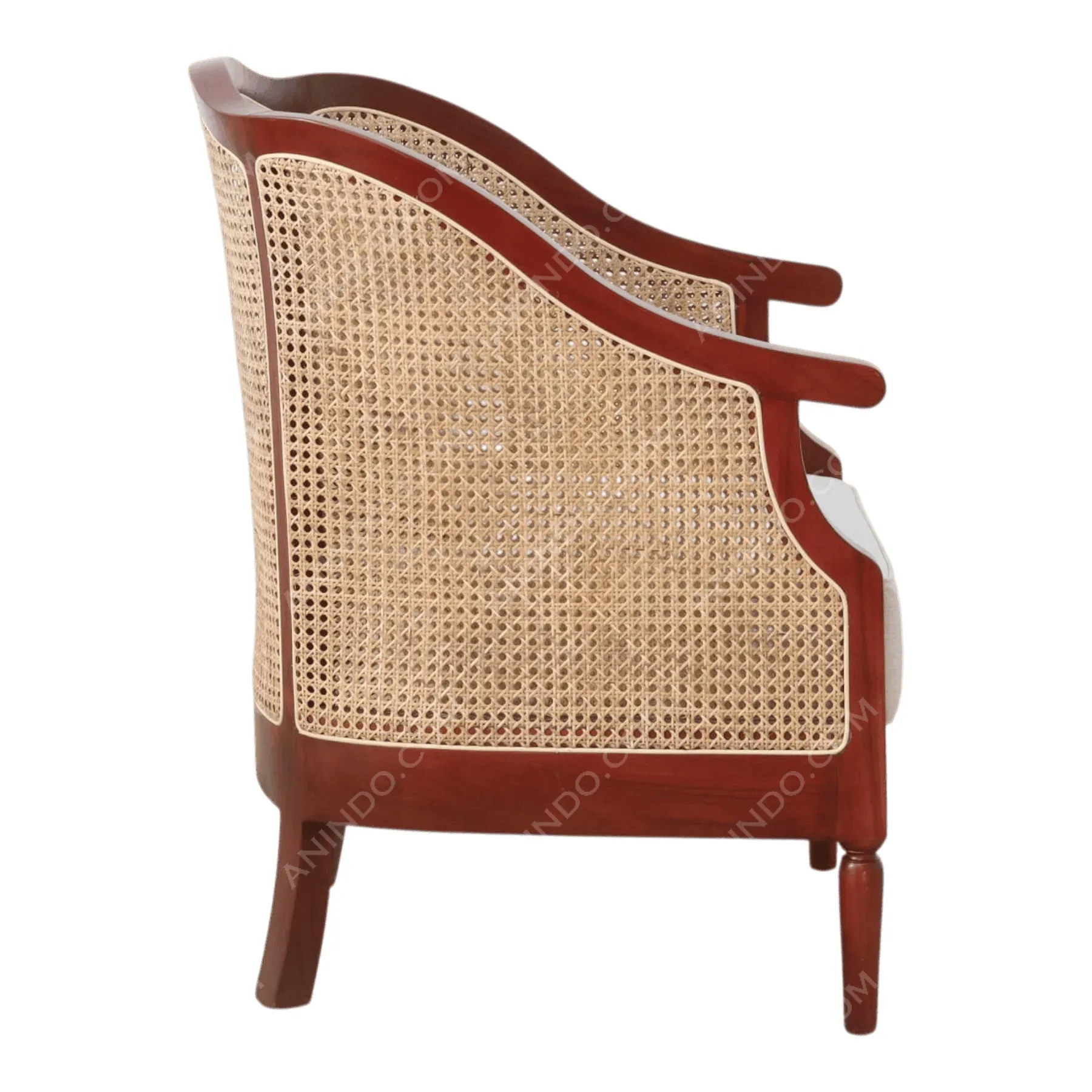 Upholstered Tub Chair with Cane Sides - Image 4