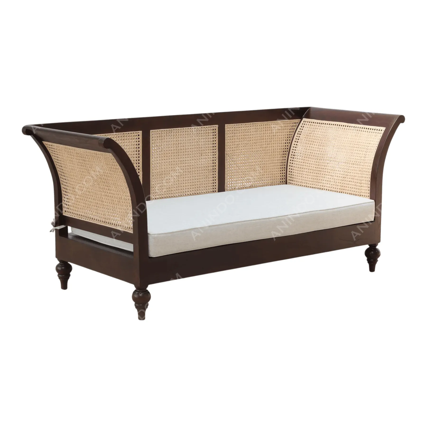 Regency Settee with Curved Arms - Image 2