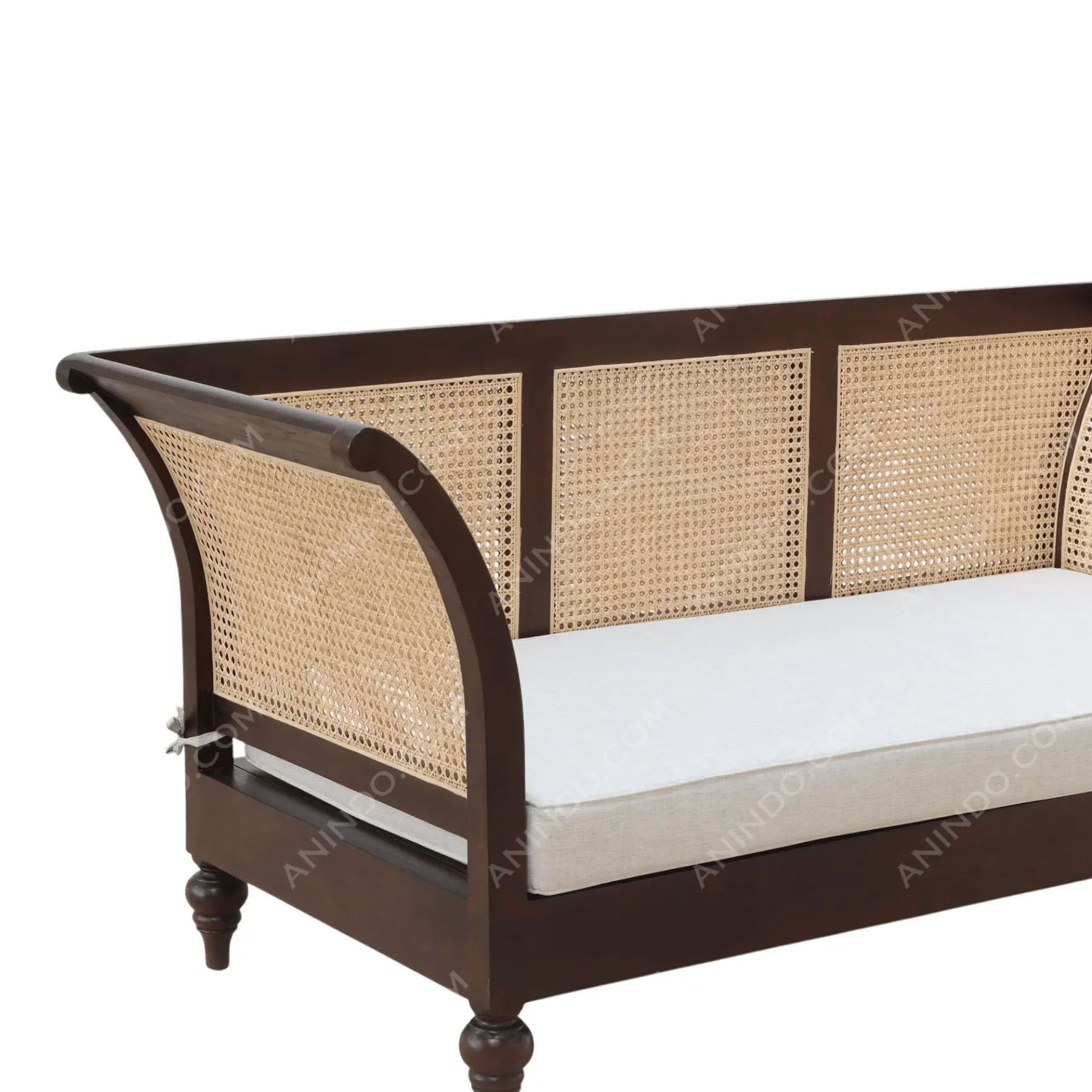 Regency Settee with Curved Arms - Image 3