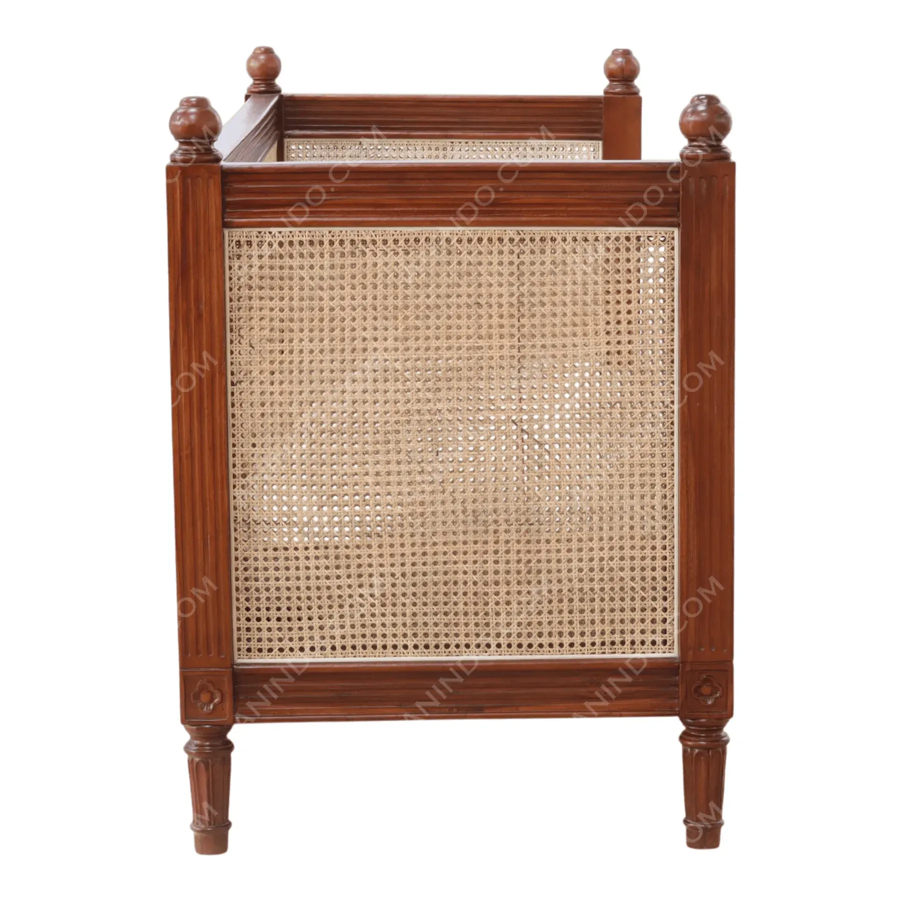 Roman Settee with Cane and Upholstery - Image 6