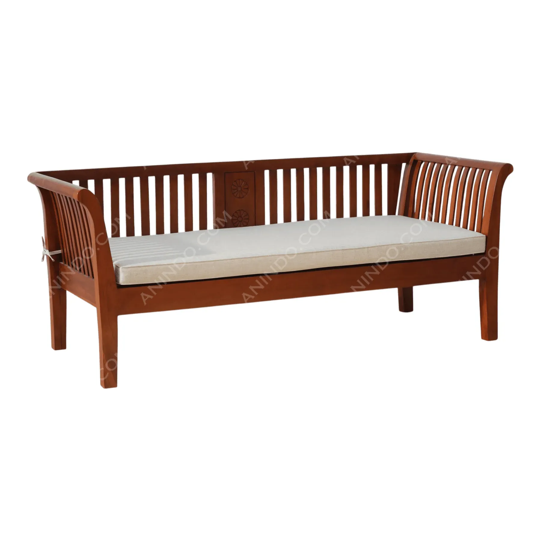 Flower Motif Cushioned Settee - Image 2