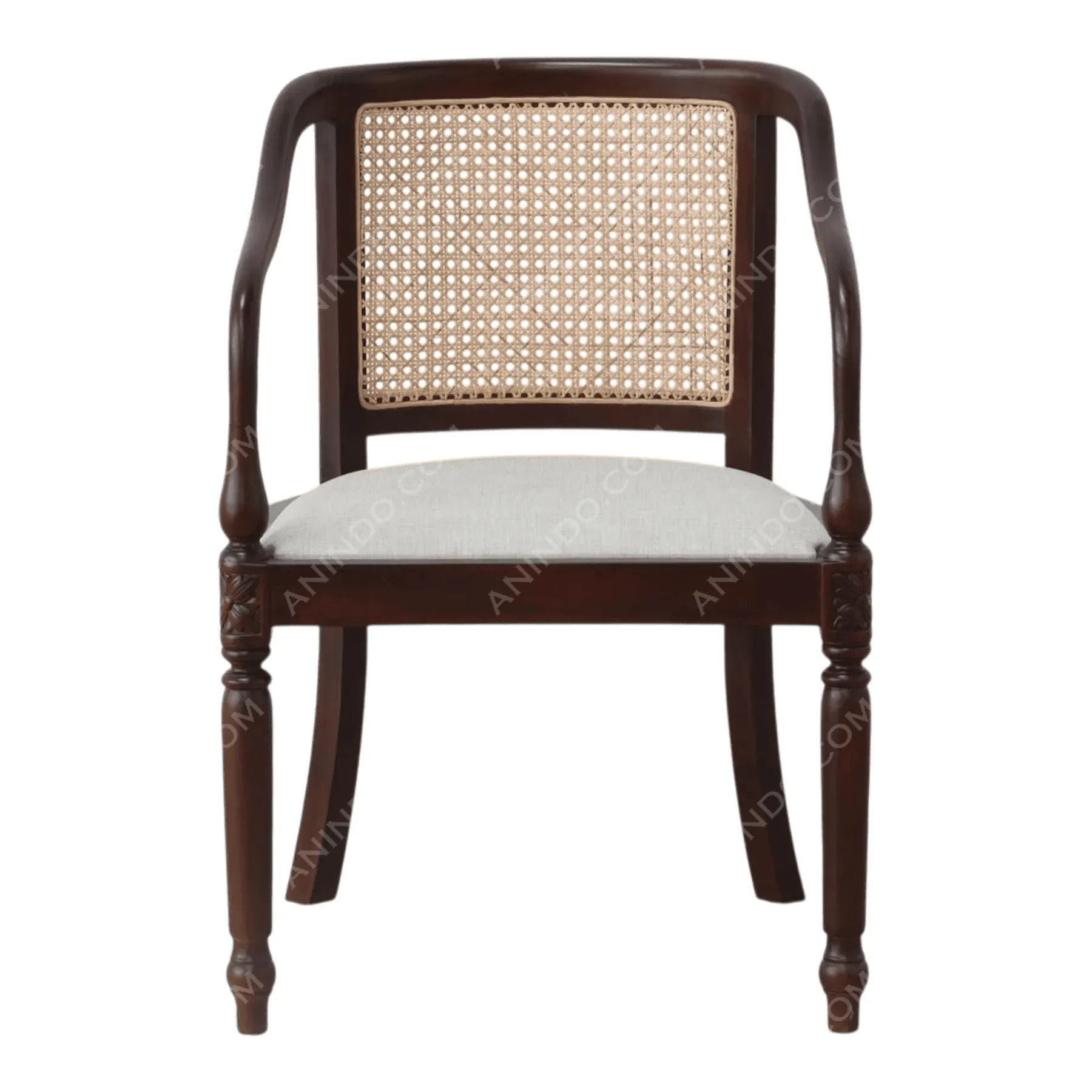 Cane-Back Turned-Post Dining Chair