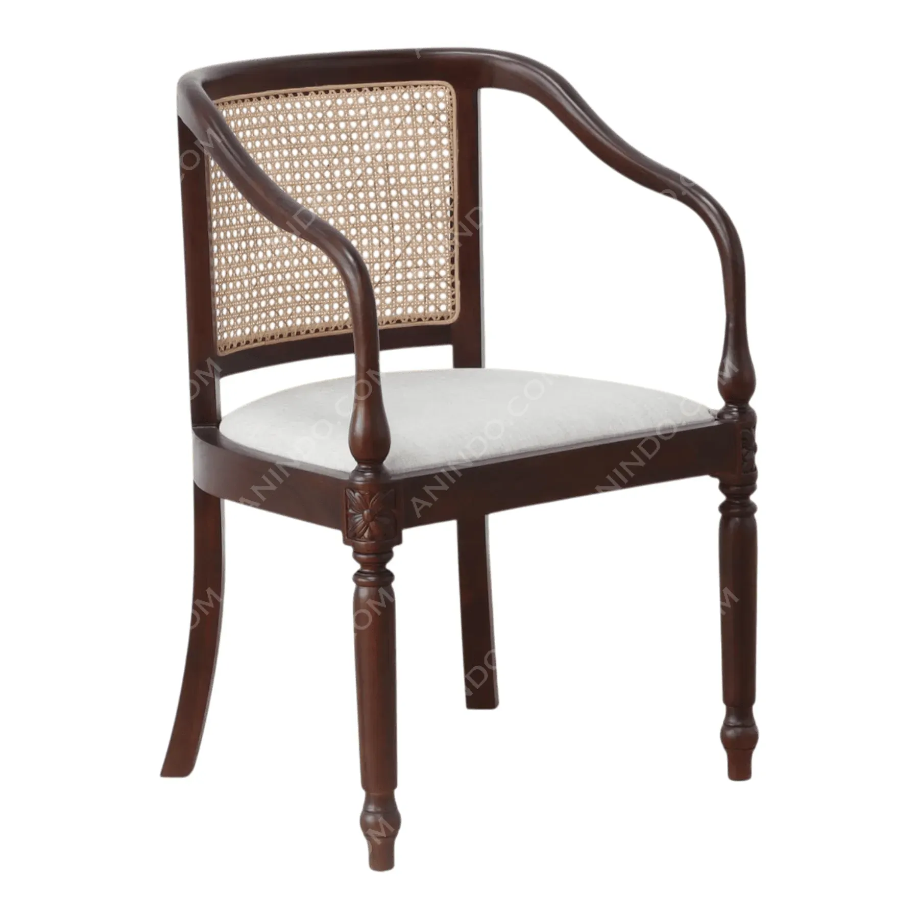 Cane-Back Turned-Post Dining Chair - Image 2