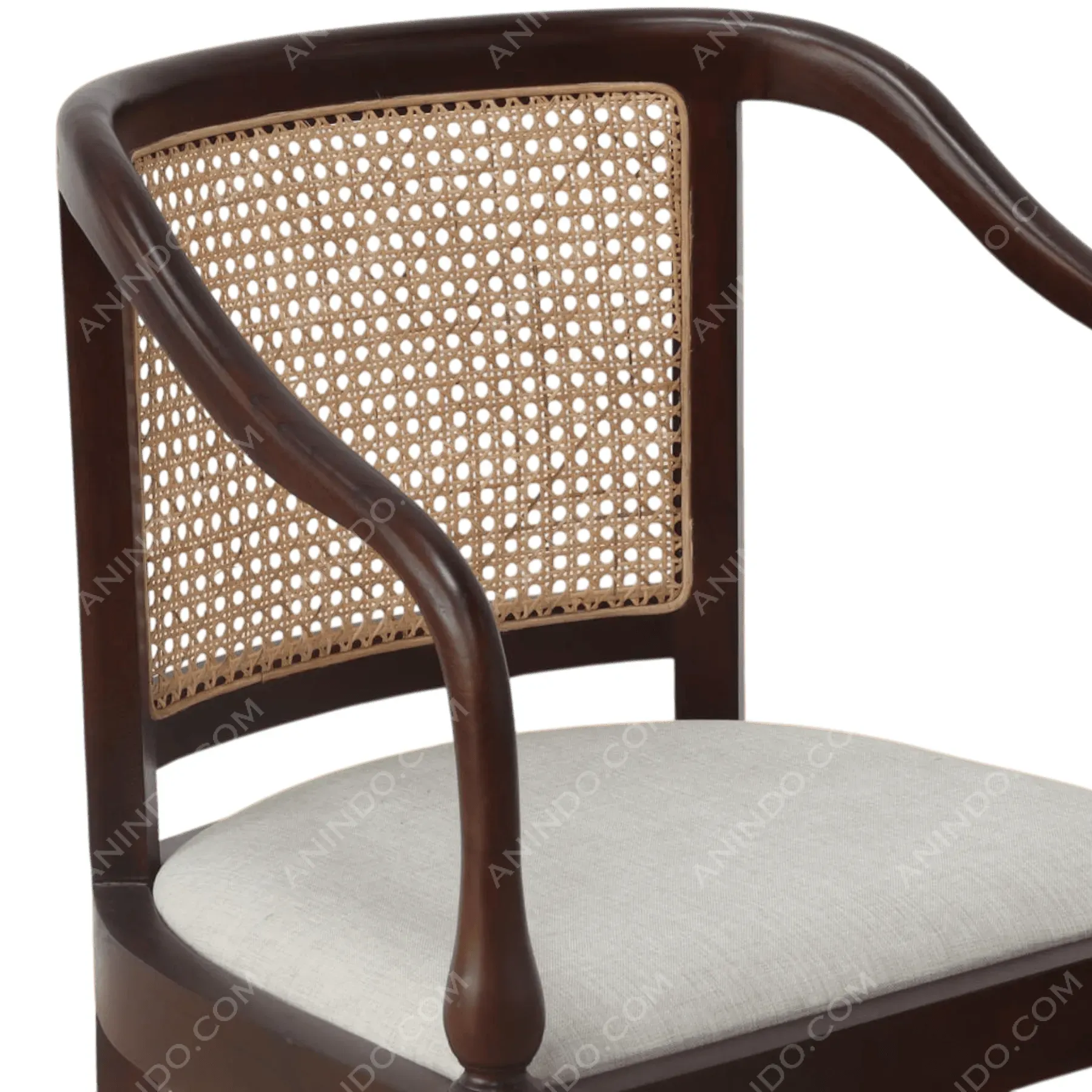 Cane-Back Turned-Post Dining Chair - Image 3