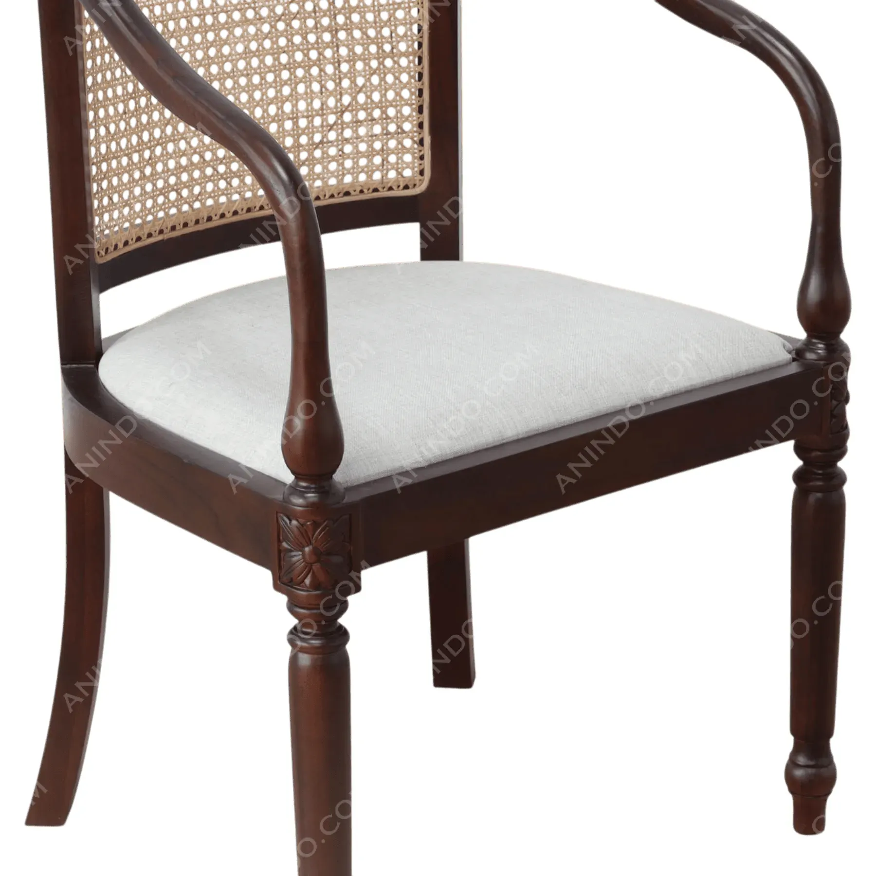 Cane-Back Turned-Post Dining Chair - Image 4