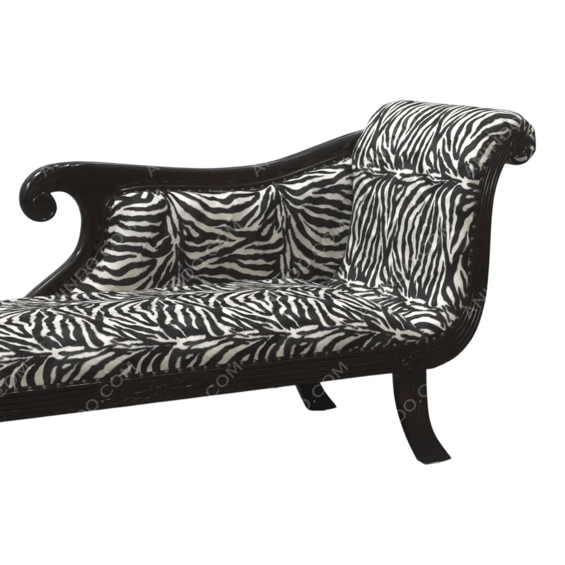 Black and white zebra print chaise lounge