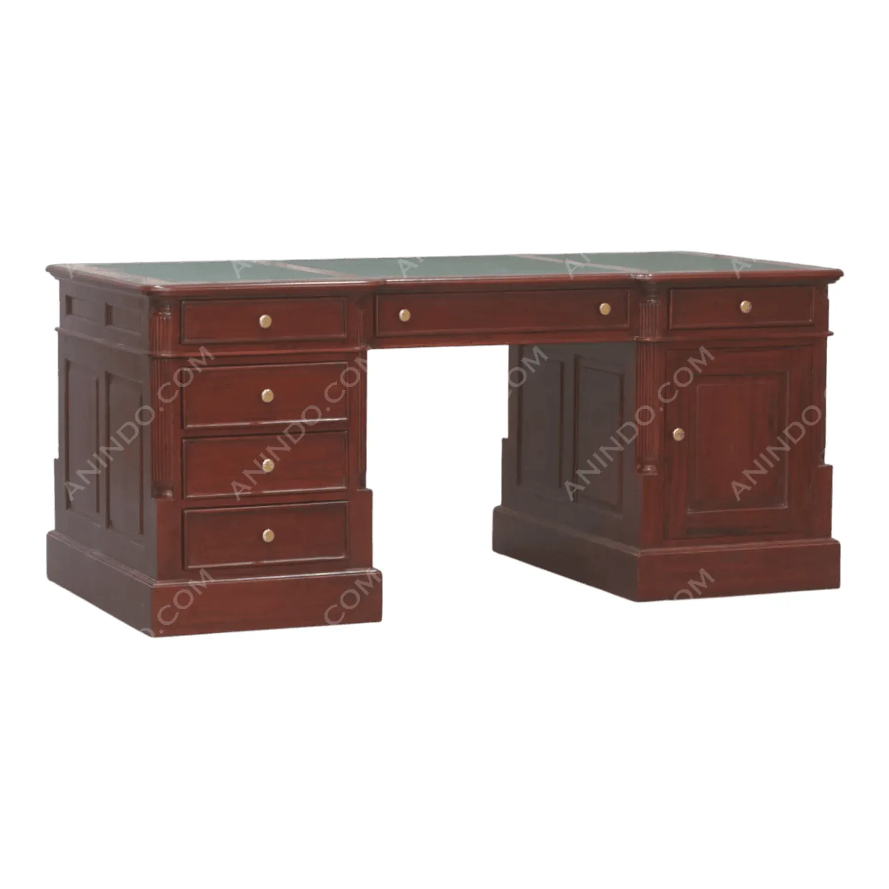 Classic wooden office desk with drawers